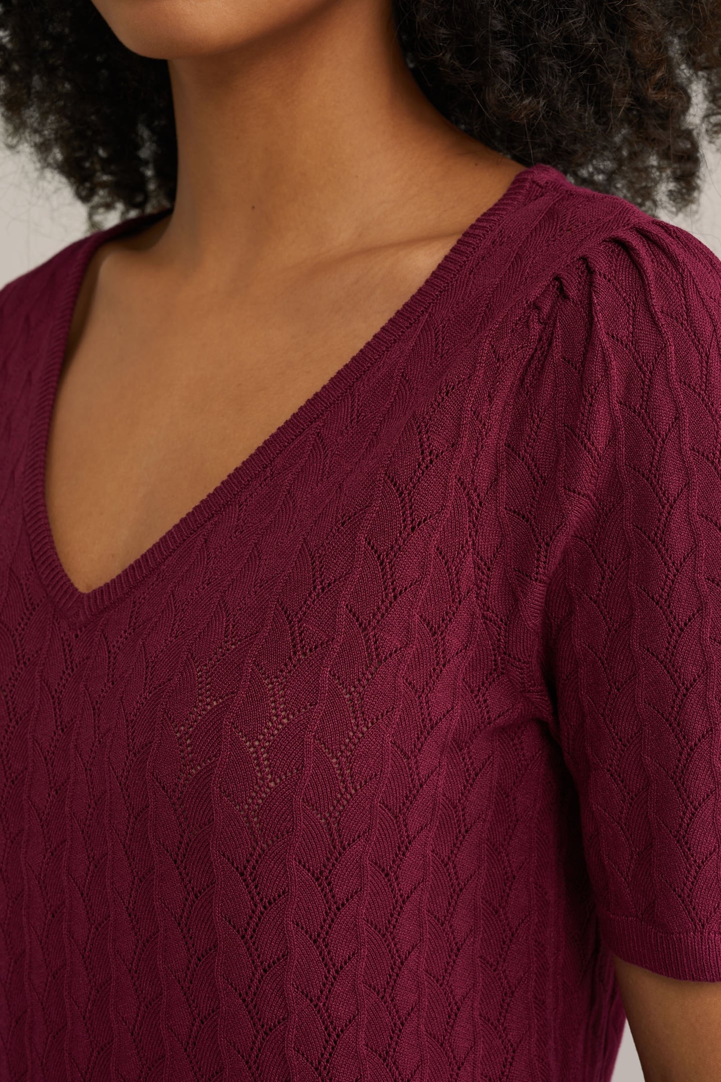 KNITTED PULLOVER BURGUNDY RED 5