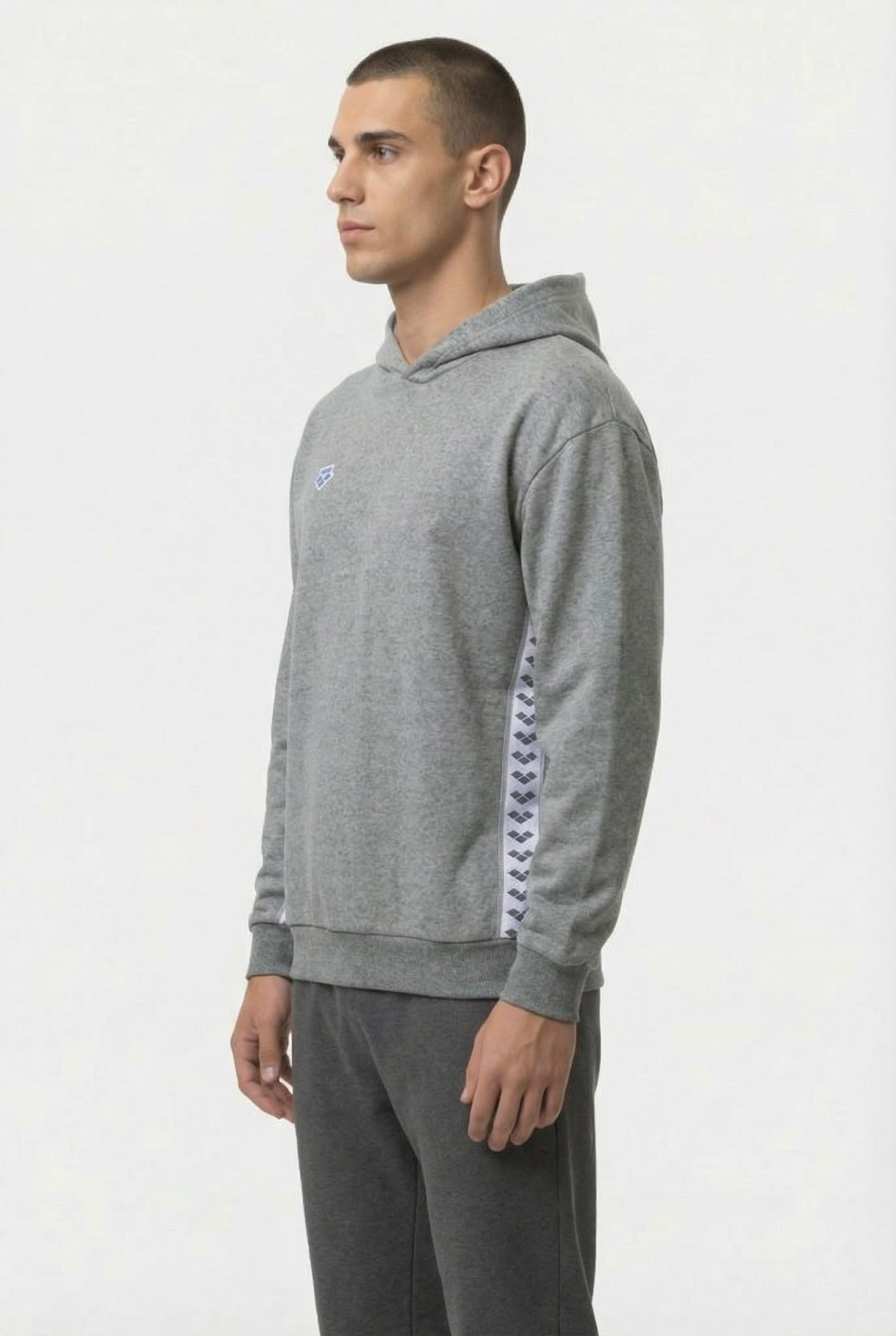 UNISEX HOODIE TEAM DARK GREY MELANGE WHITE BL 6