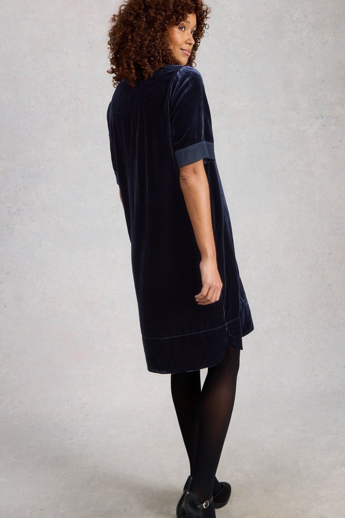 JUNE VELVET DRESS DARK NAVY 3