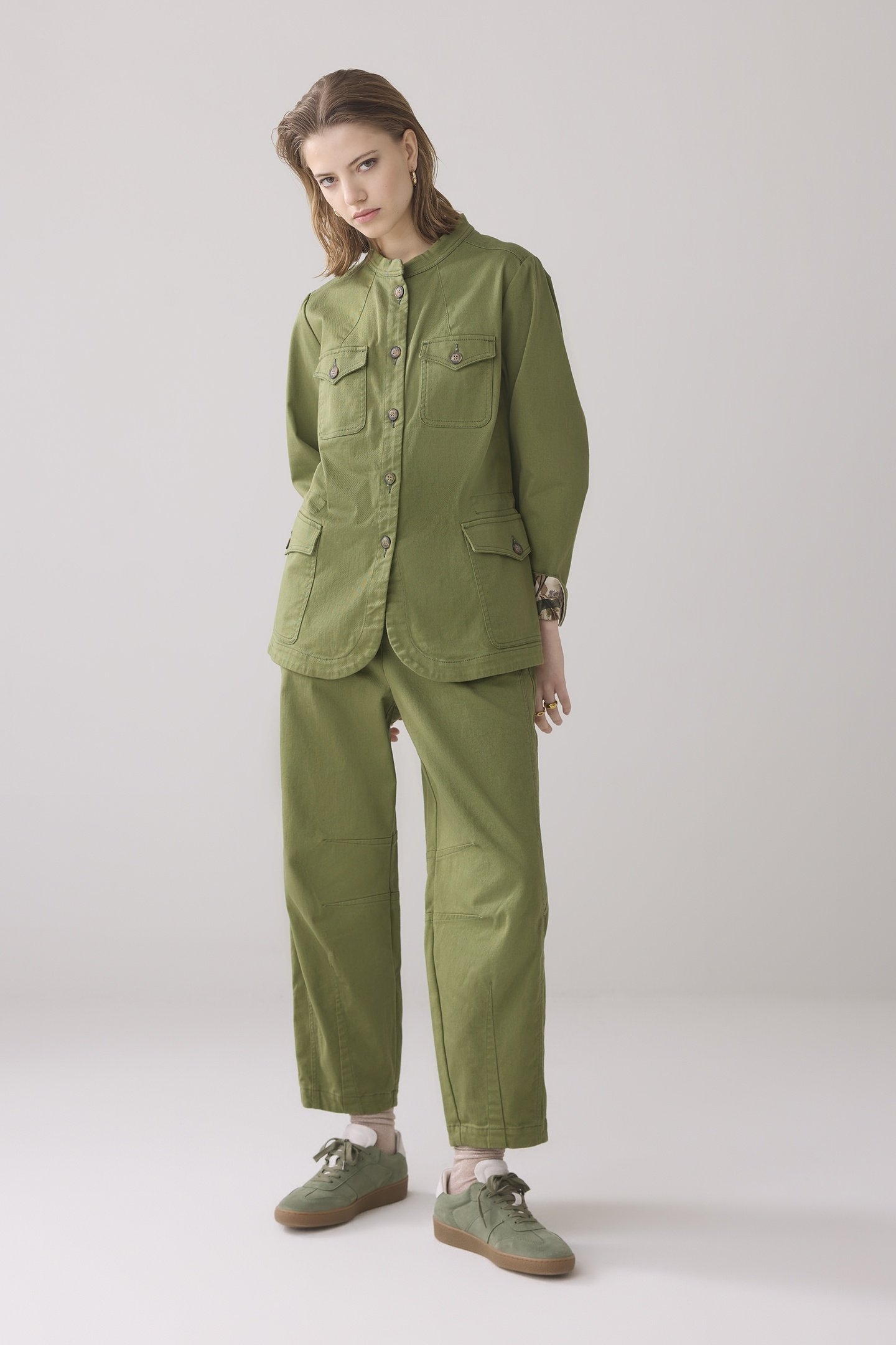 JACKET COTTON STRETCH COMBAT GREEN 1