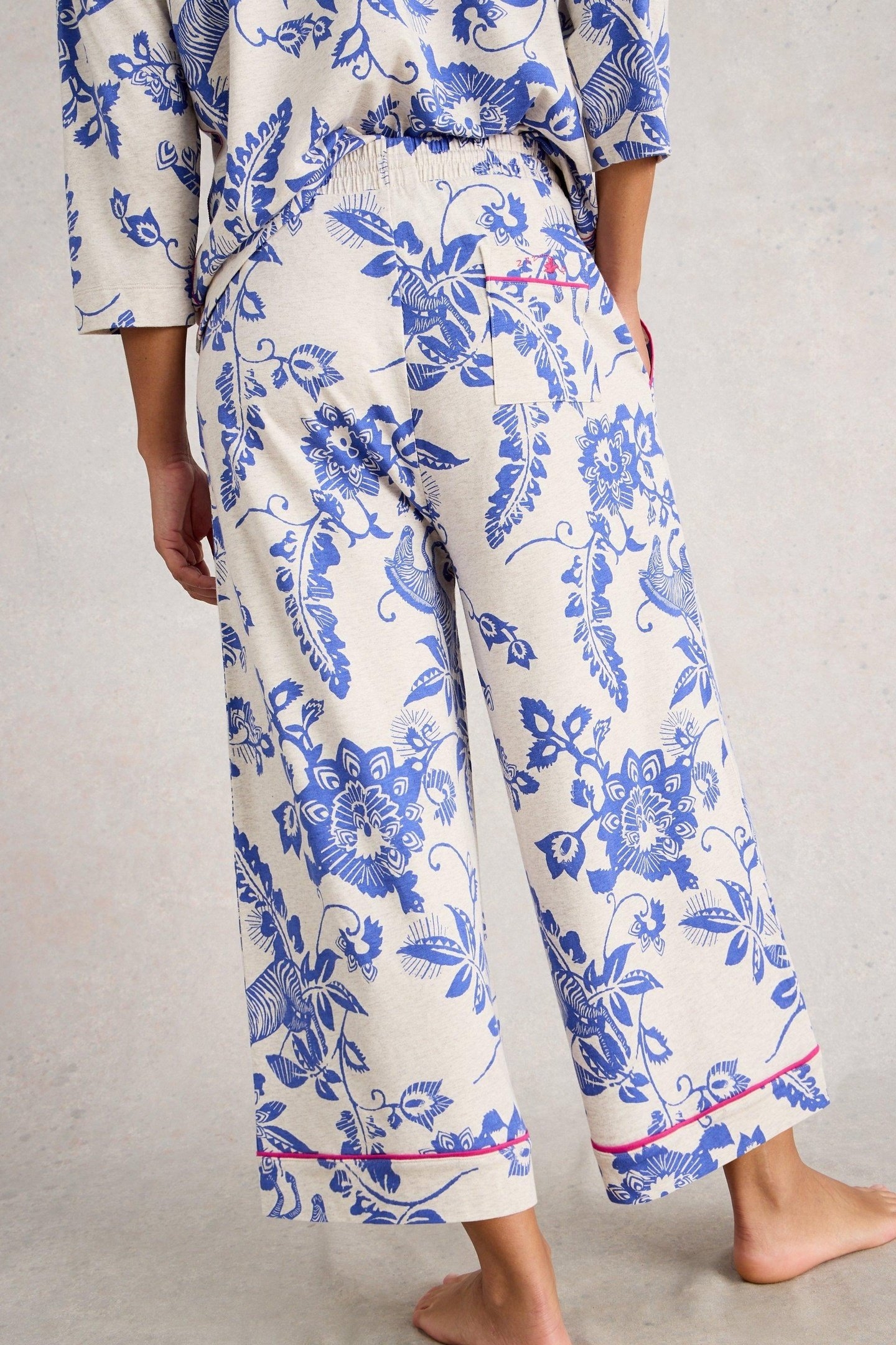 TRINA CROPPED JERSEY PJ BOTTOM NATURAL MULTI 3