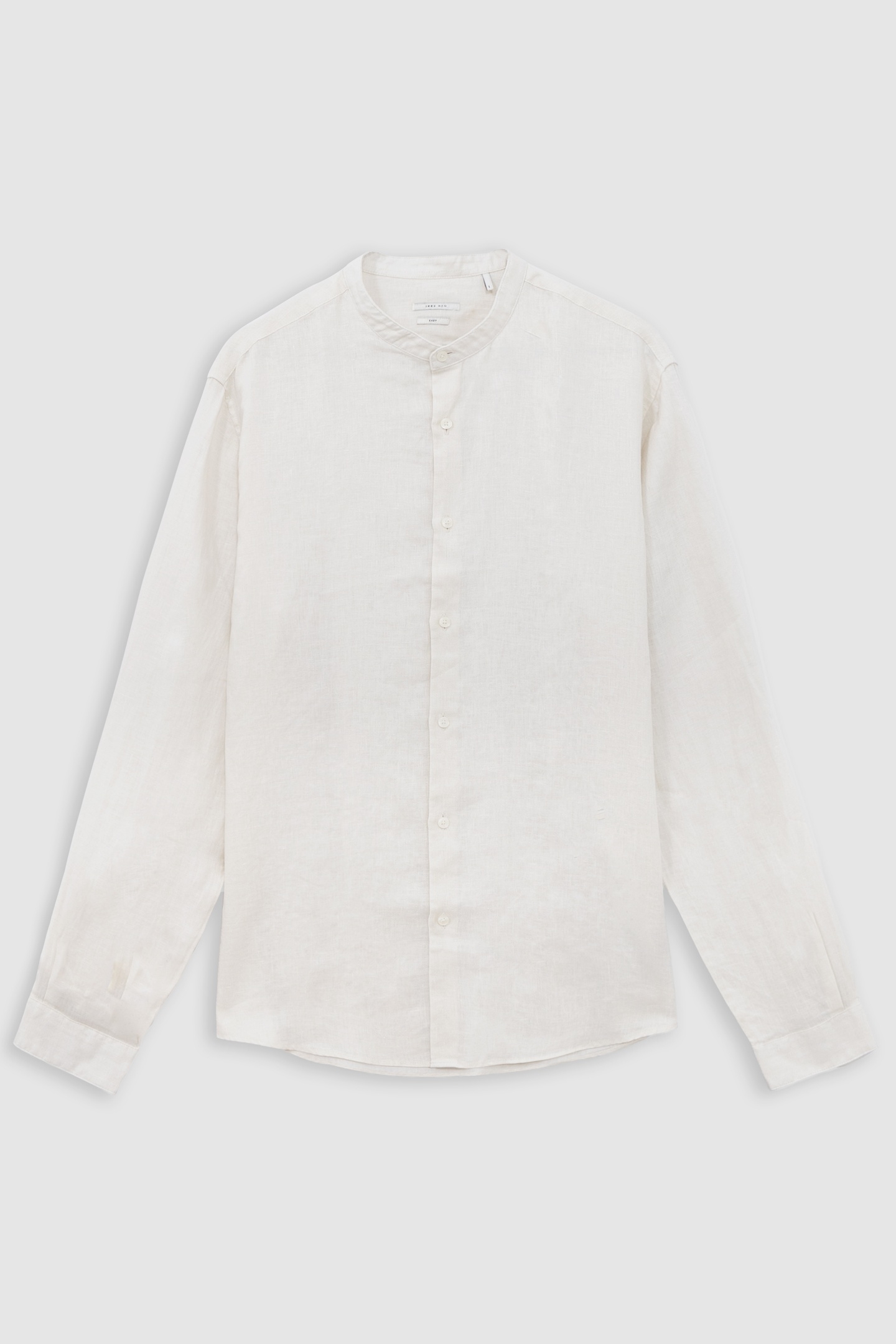 CHALK LINEN REGULAR SHIRT WITH MANDARIN COLLAR 4