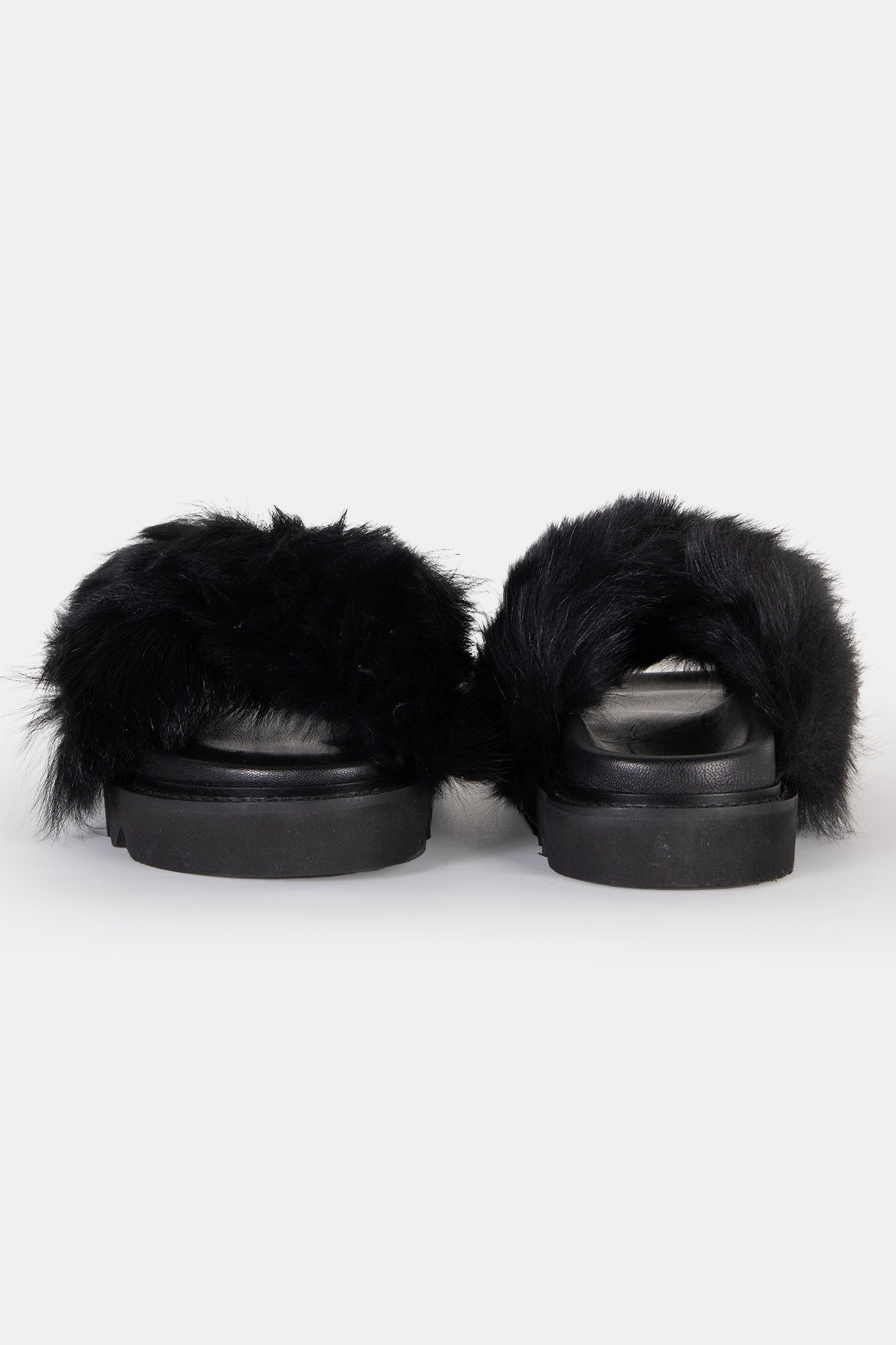 CROSSY FOXY SANDALS BLACK FUR 3