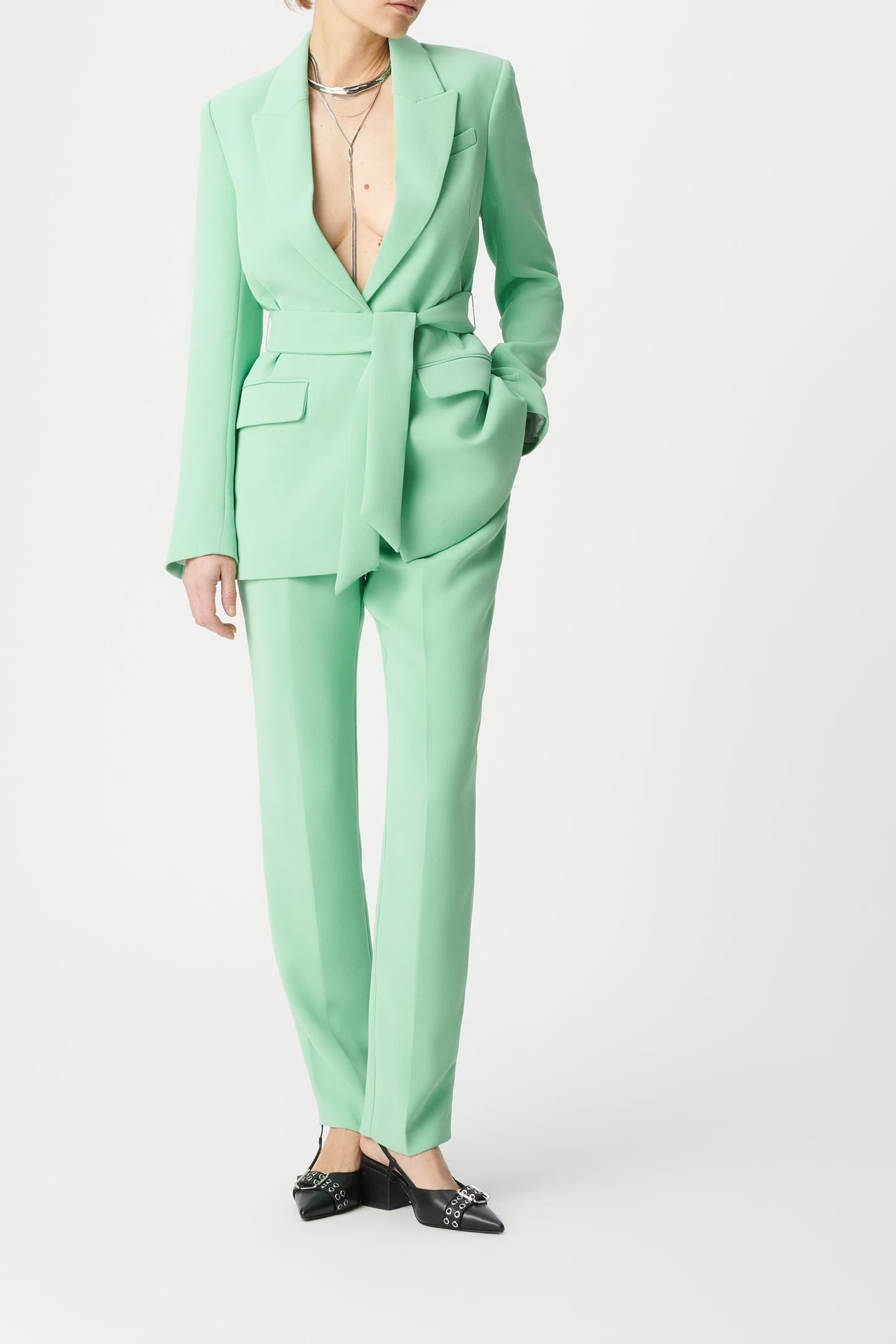 GREEN RECYCLED POLYESTER SUIT JACKET 1