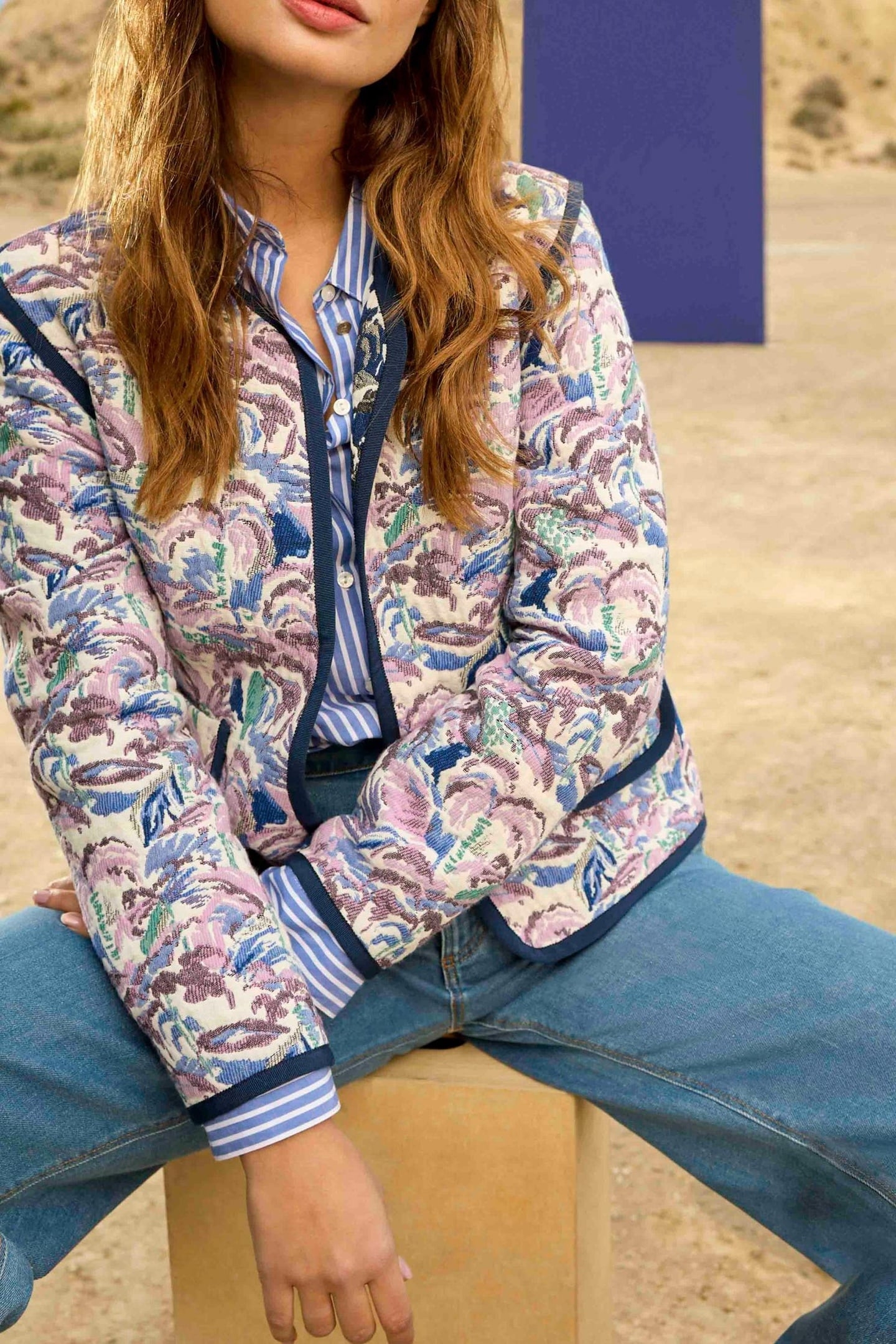 DORES - REVERSIBLE JACKET WITH ECRU JACQUARD WITH FOAM PATTE 5