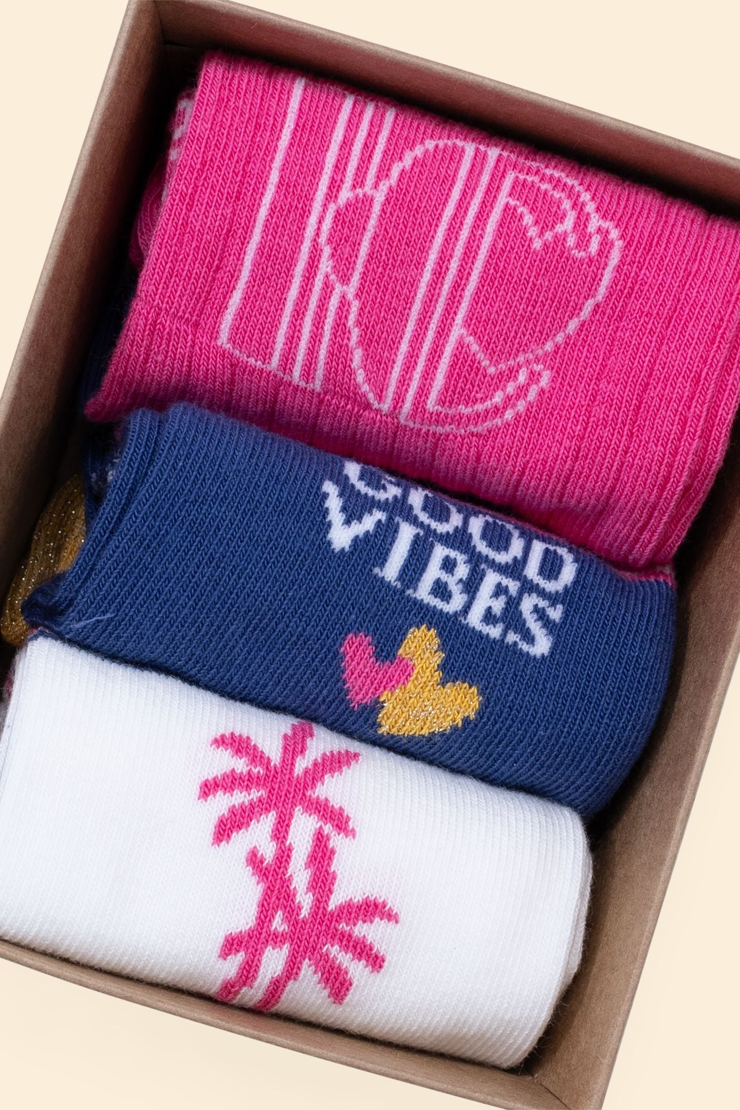 WHITE, BLUE, AND PINK SOCKS INDIGO 2