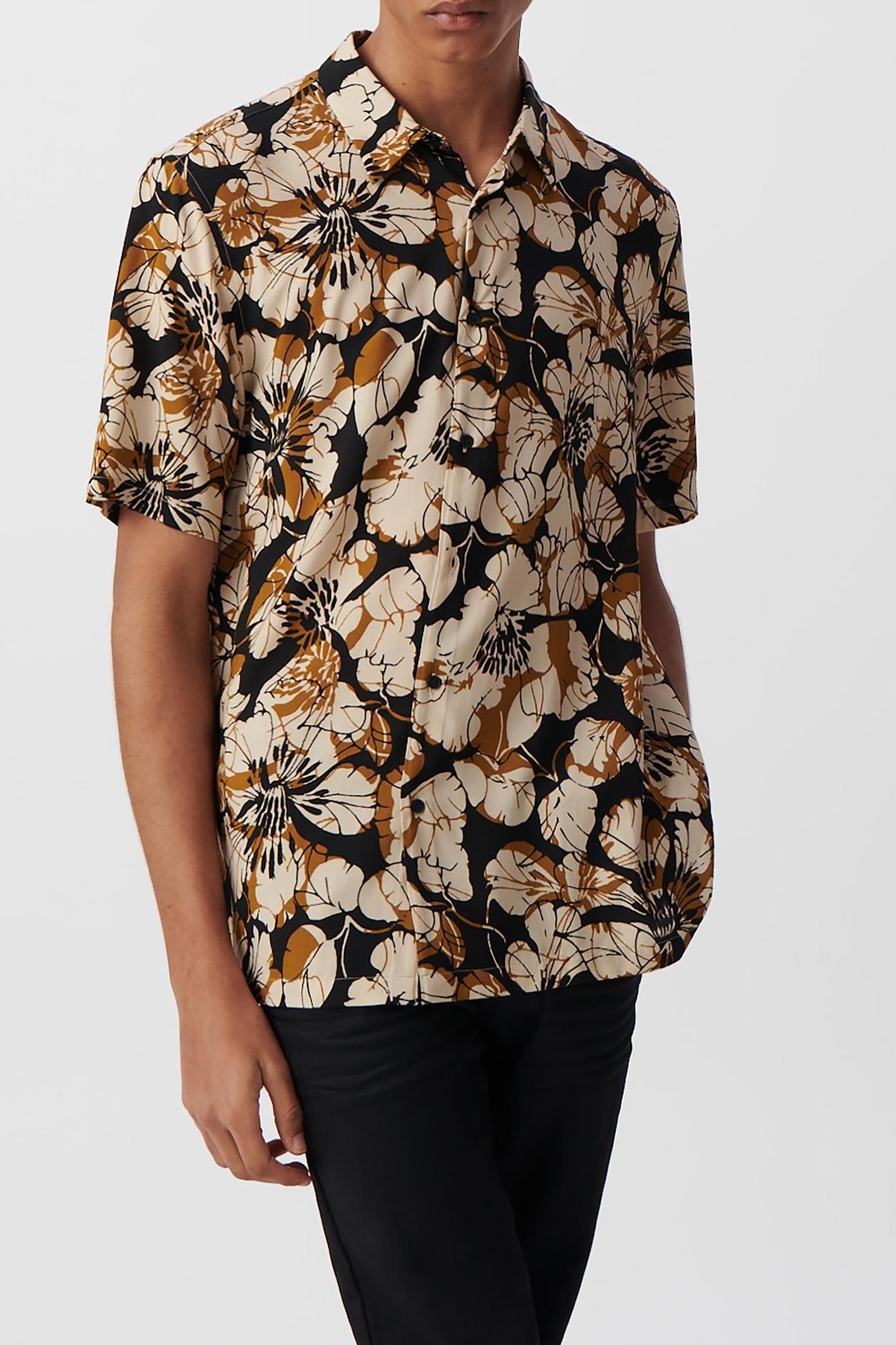 SAFFRON REGULAR SHIRT WITH XL FLOWER PRINT 2