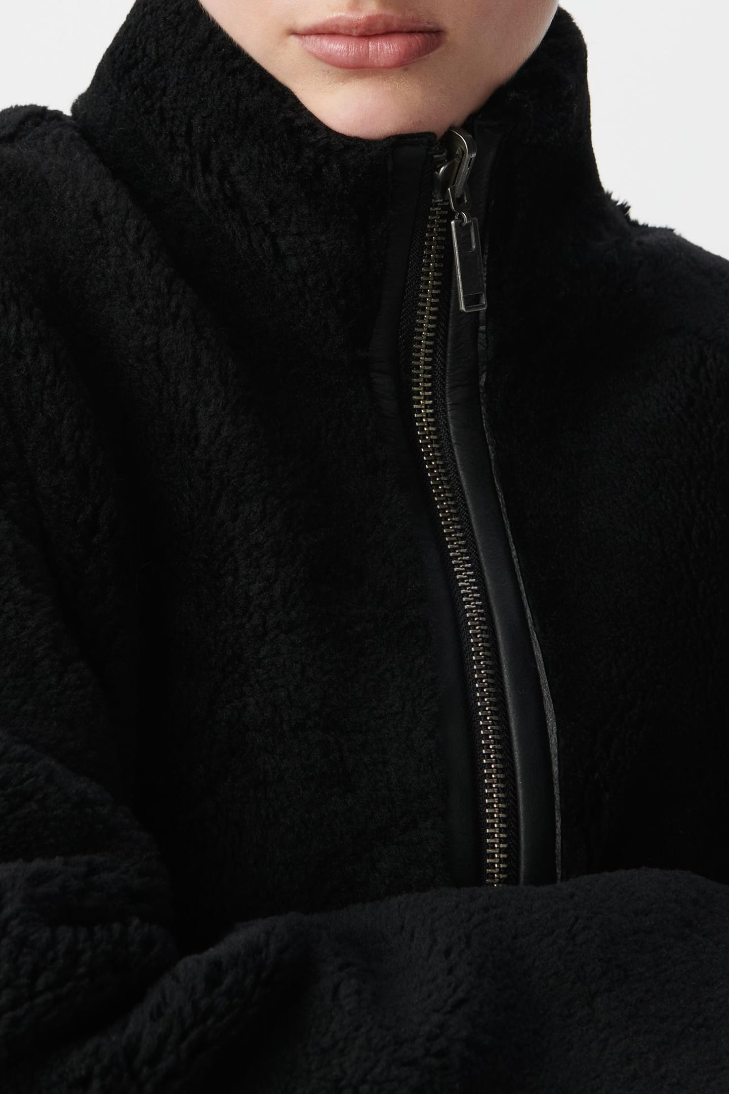 MID-LENGTH, BLACK, SHEEPSKIN COAT 7