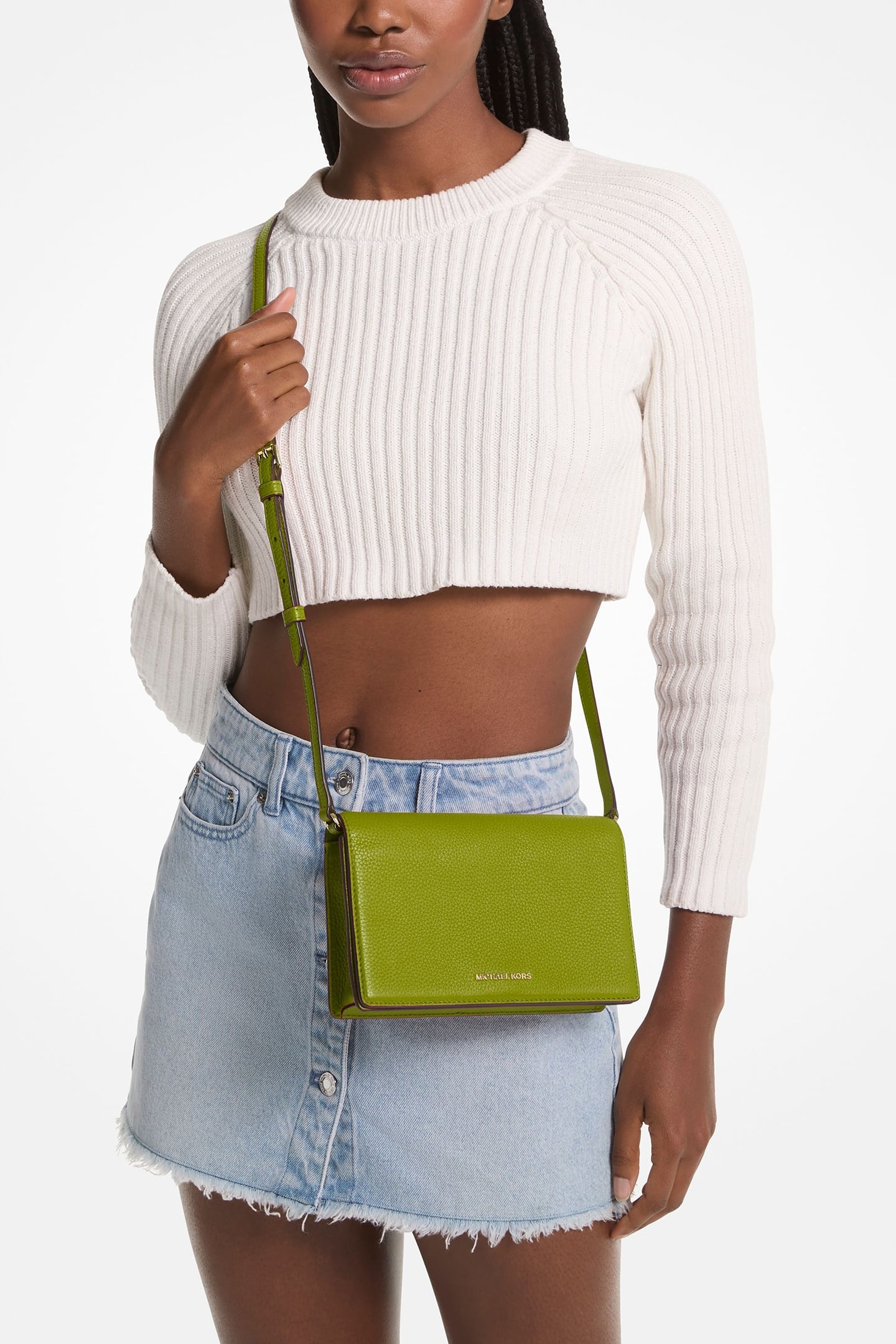 MEDIUM FLAP CROSSBODY BAG MEADOW GREEN 1