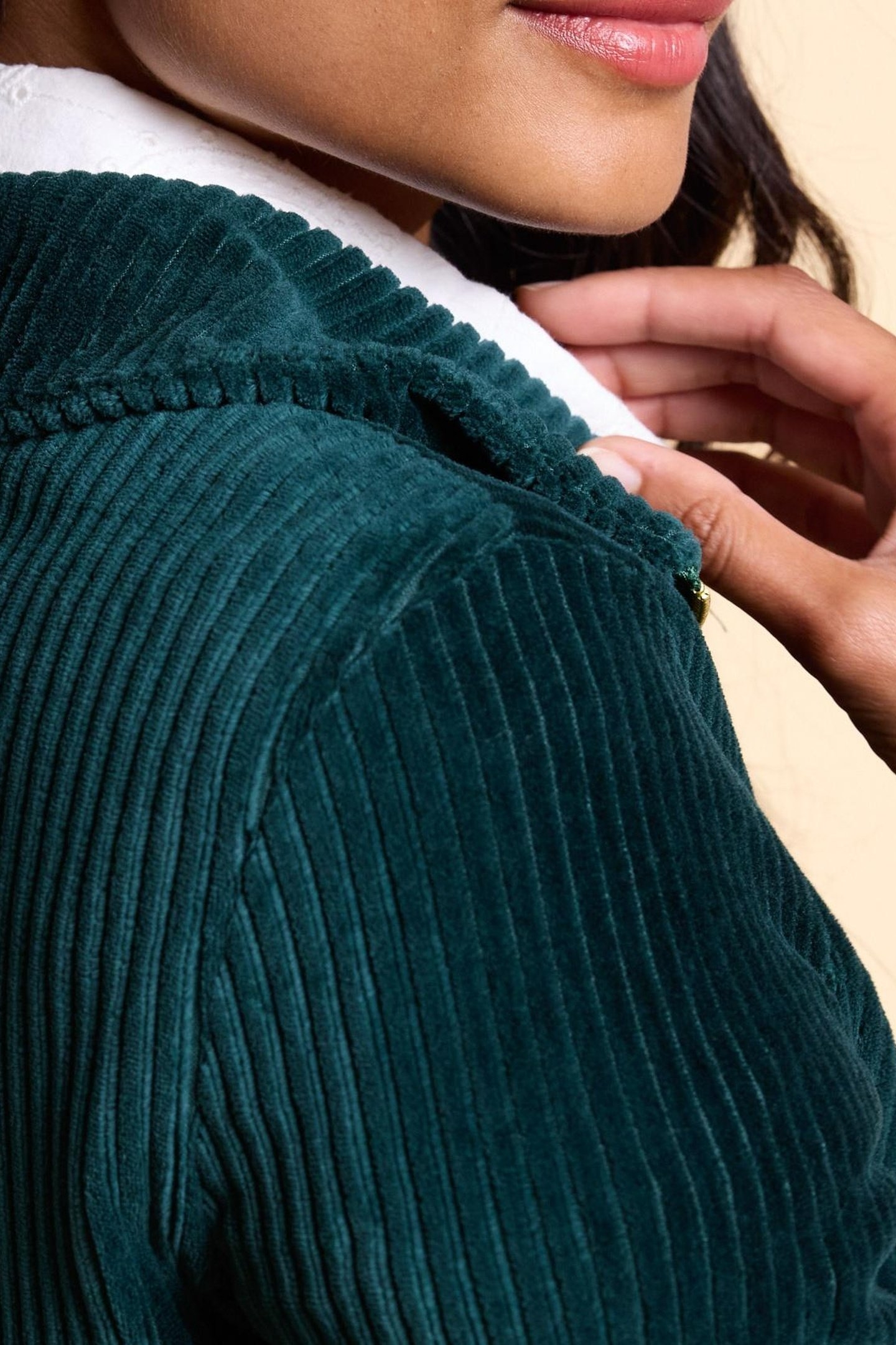 MIDNIGHT GREEN RIBBED VELVET DRESS MIDNIGHT GREEN 7