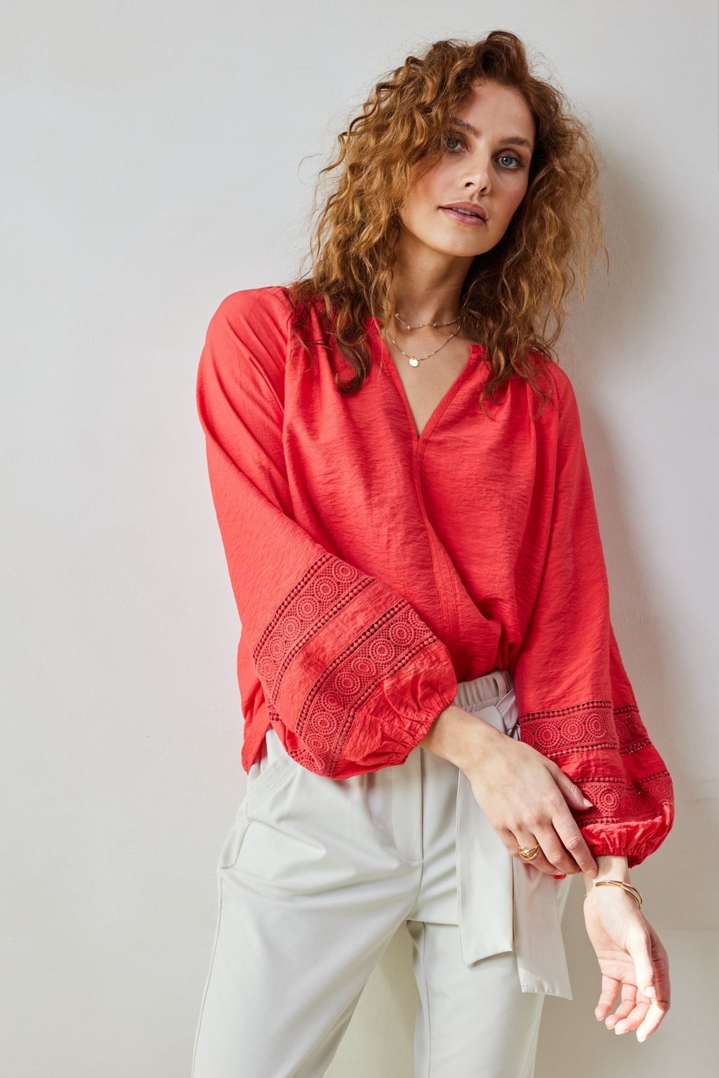 BLOUSE SOLEIL IN ROSE RED 1