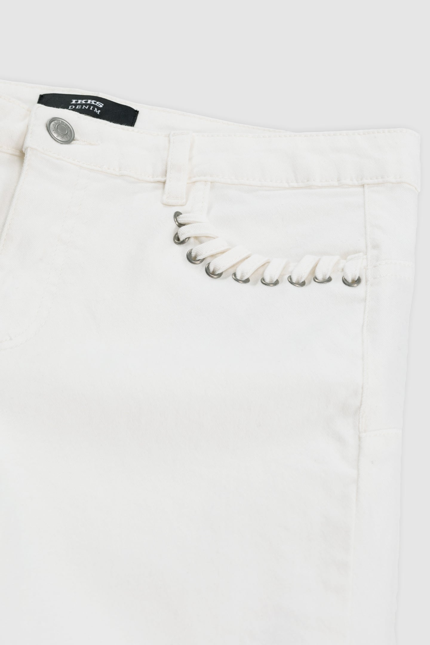 POWERSTRETCH WHITE SLIM JEANS WITH LACING POCKETS NINA 7