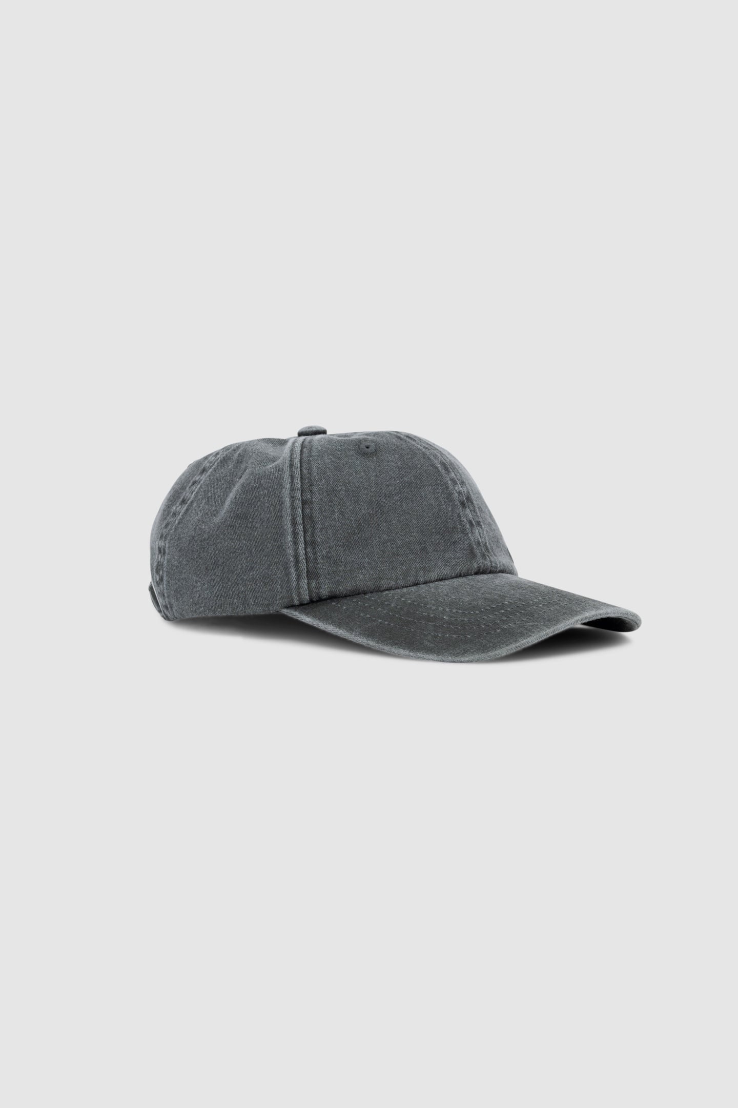 GREY BLUE DENIM CAP WITH EMBROIDERED LOGO 2