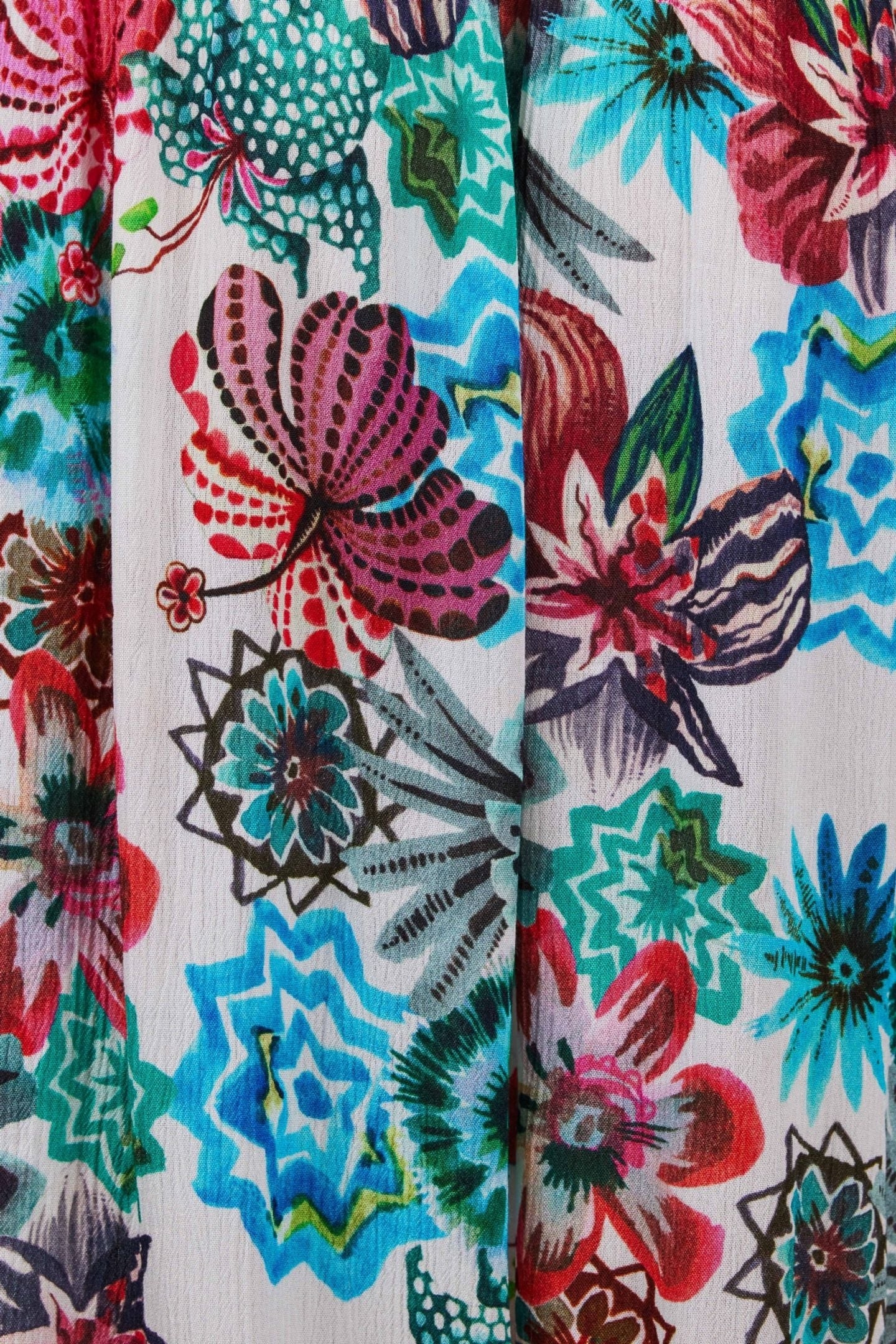 DRESS JAZZY IN OFFWHITE WITH FLORAL MEDLEY 7