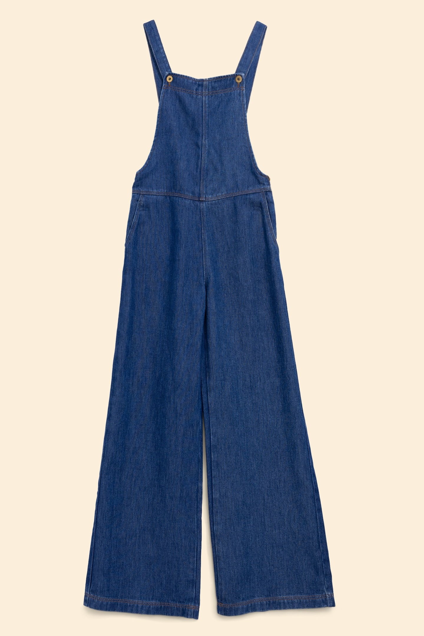 DARK BLUE DENIM WIDE-LEG DUNGAREES AUTHENTIC DARK 3