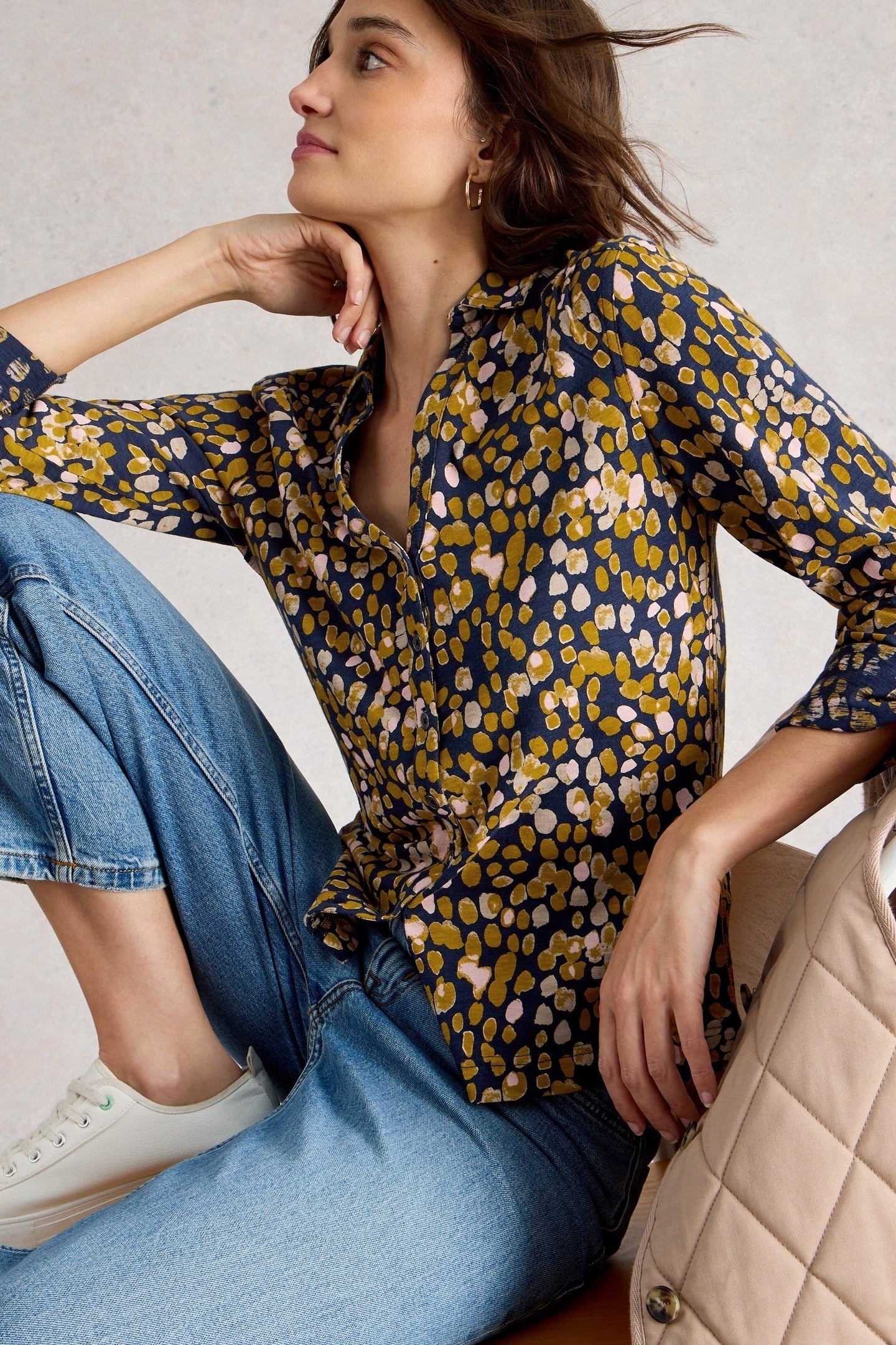 ANNIE JERSEY SHIRT CHARTREUSE PRINT 5