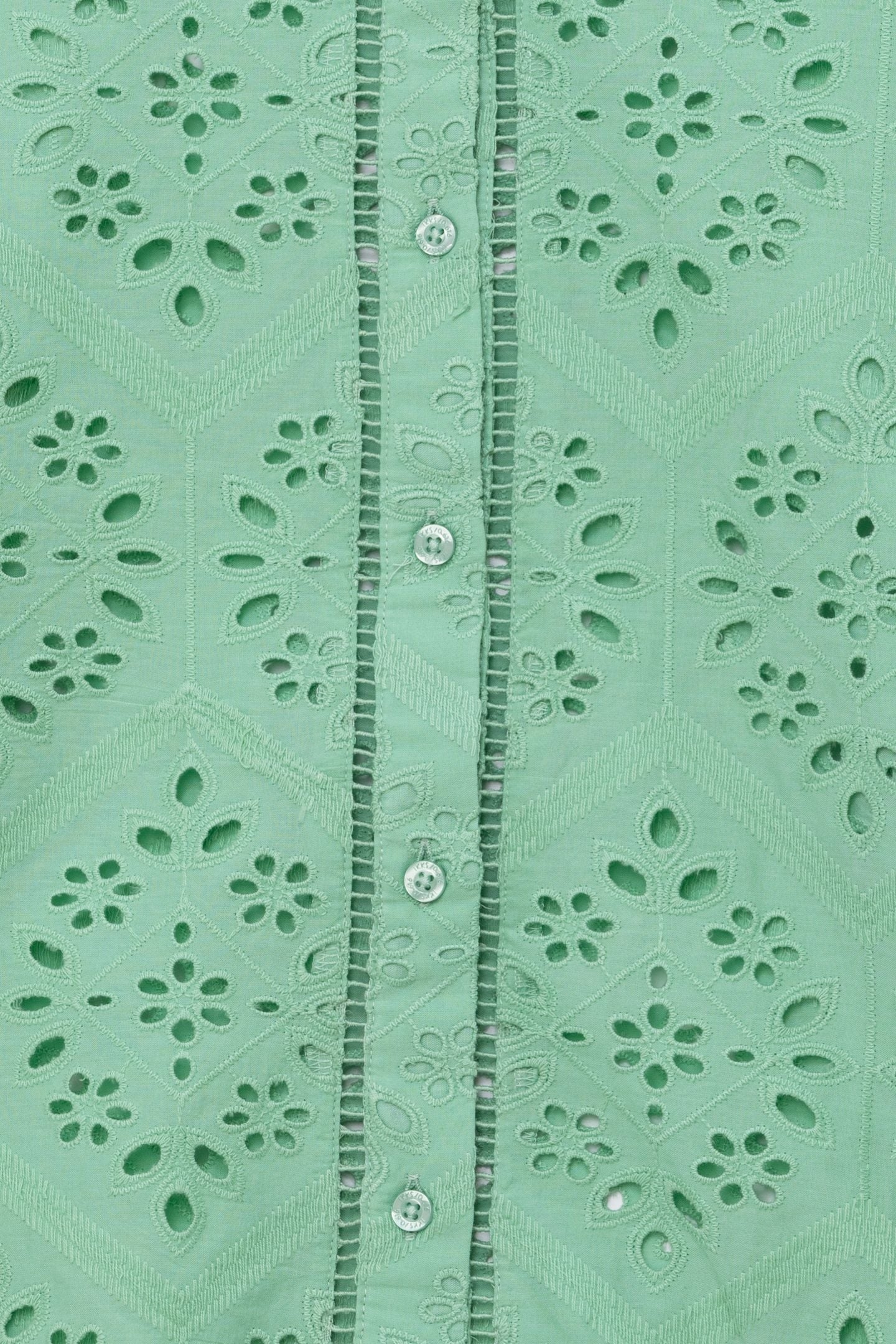 GREEN ORGANIC COTTON EYELET EMBROIDERY SHIRT 6