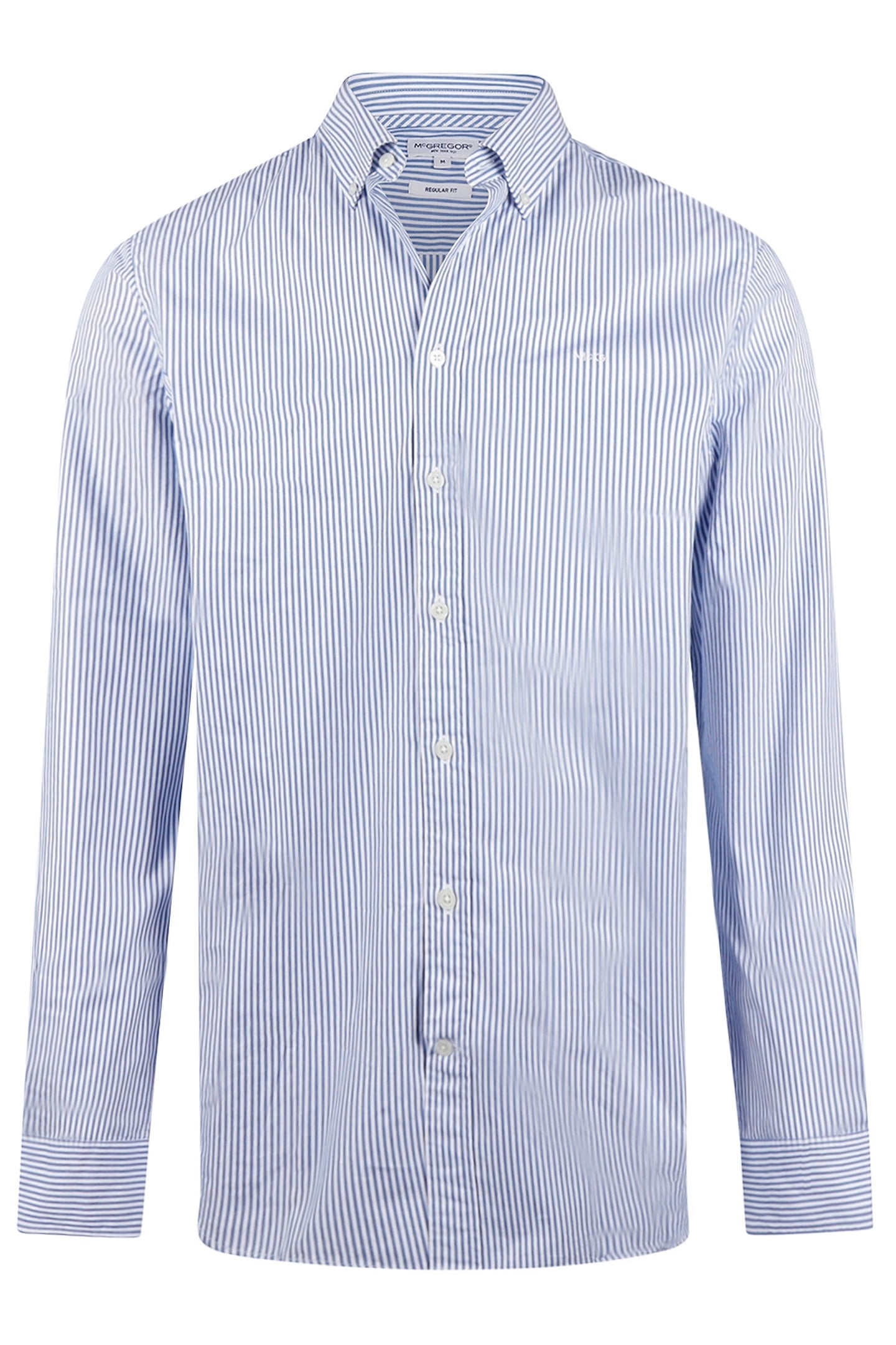 POPLIN STRIPE PEACHED SHIRT KOBALT 1