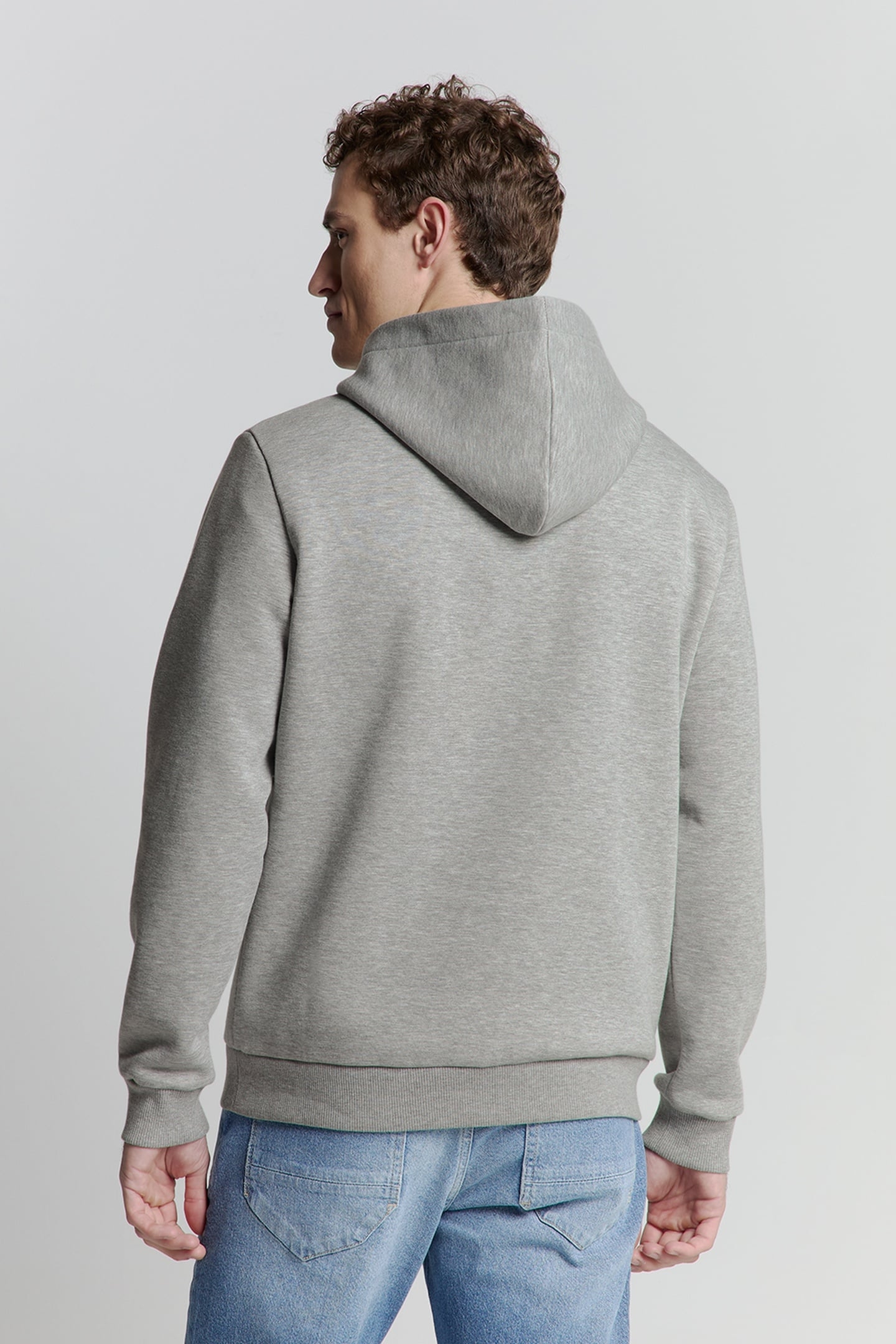 SWEATER HOODED GREY MELANGE 2