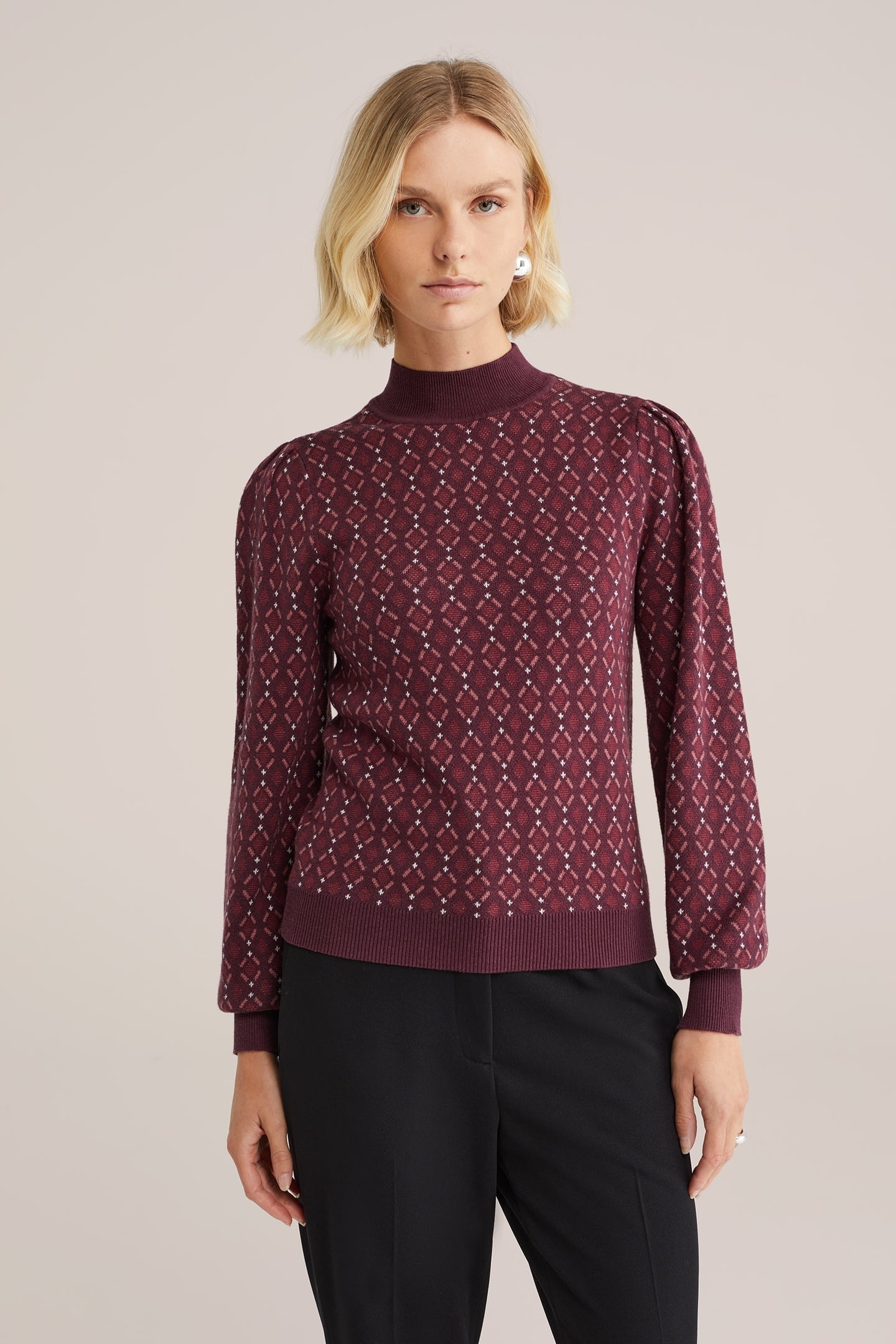 KNITTED PULLOVER VINTAGE RED 1