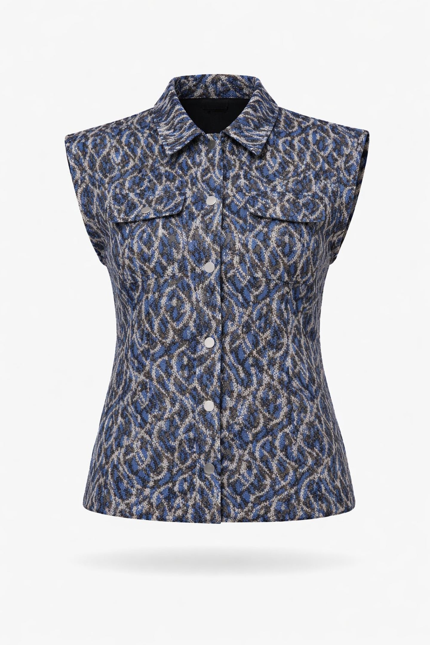 GILET OFF-WHITE/BLUE 1