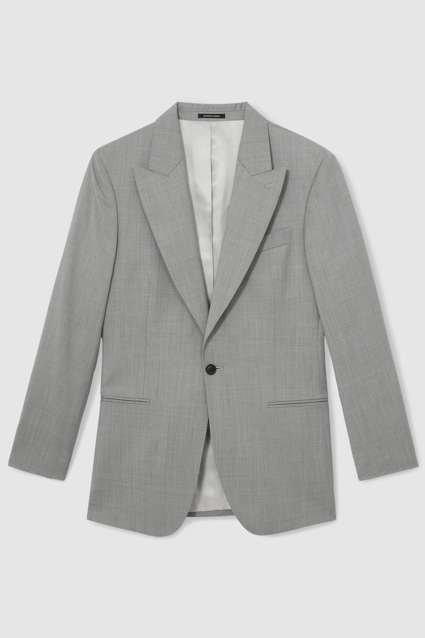 SB 1B PEAK WOOL BLAZER MID GREY 4