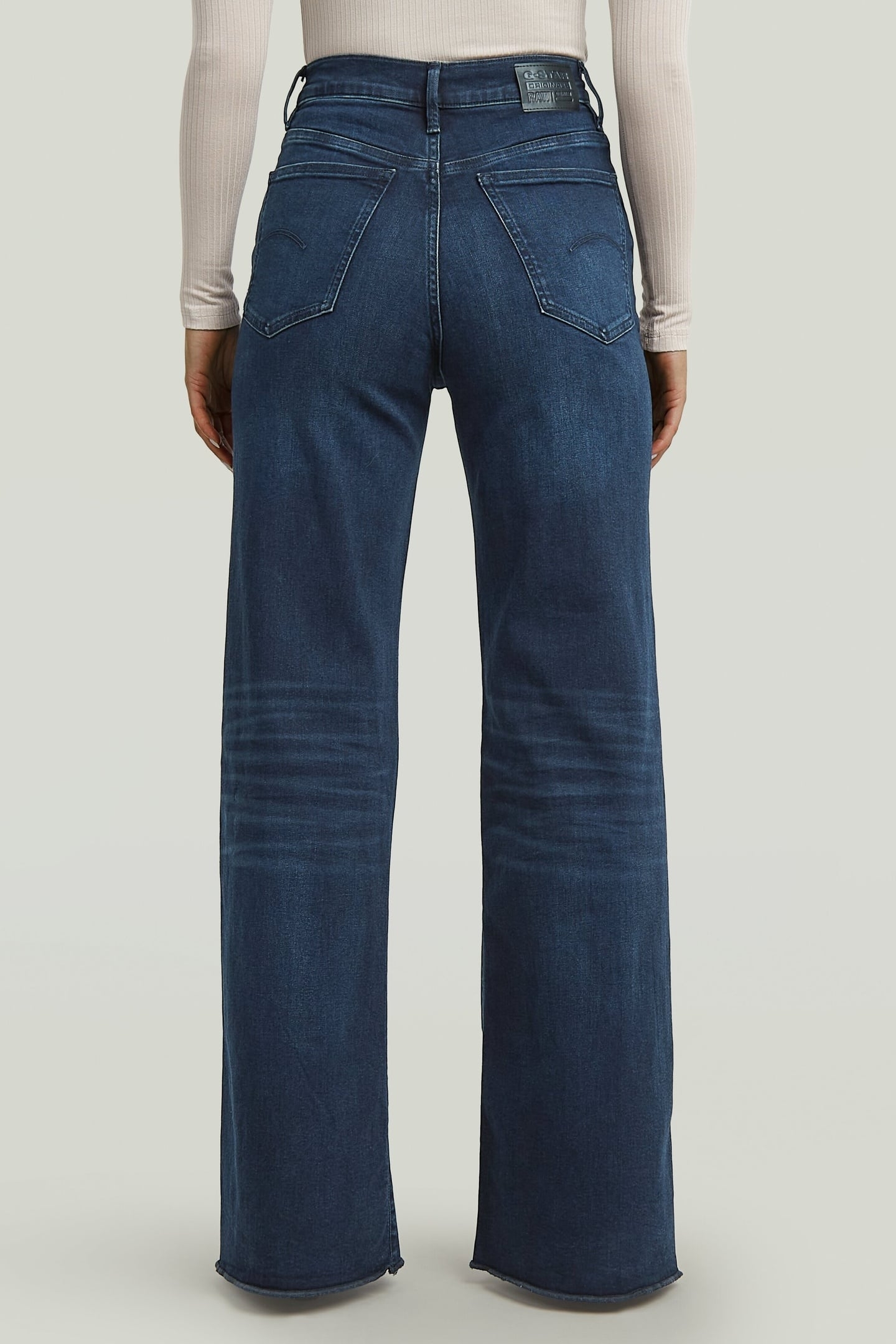 DECK ULTRA HIGH WIDE LEG JEANS WORN IN BLUE STORM 3