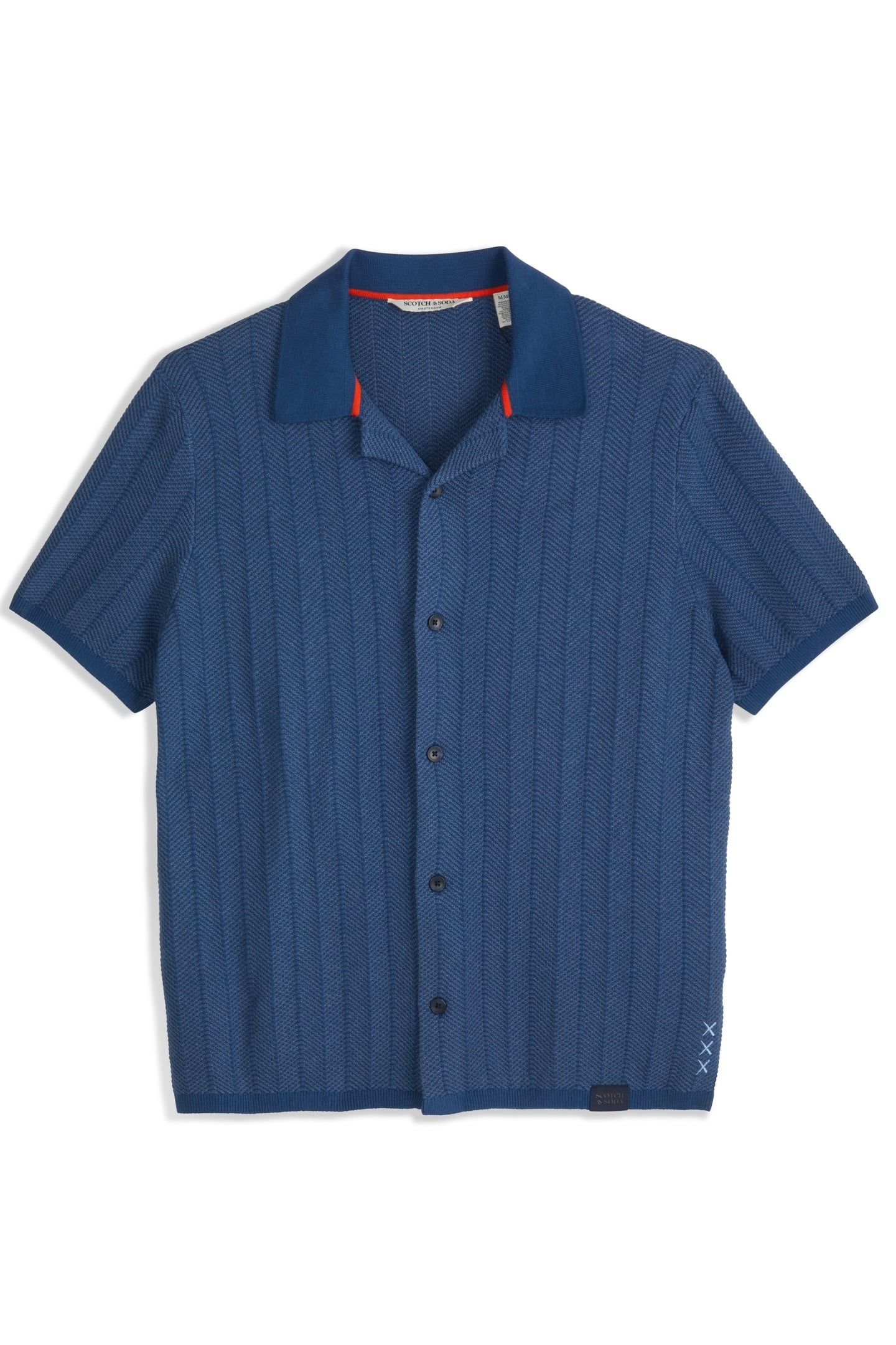 BUTTON FRONT SWEATER TOP DARK DENIM 1