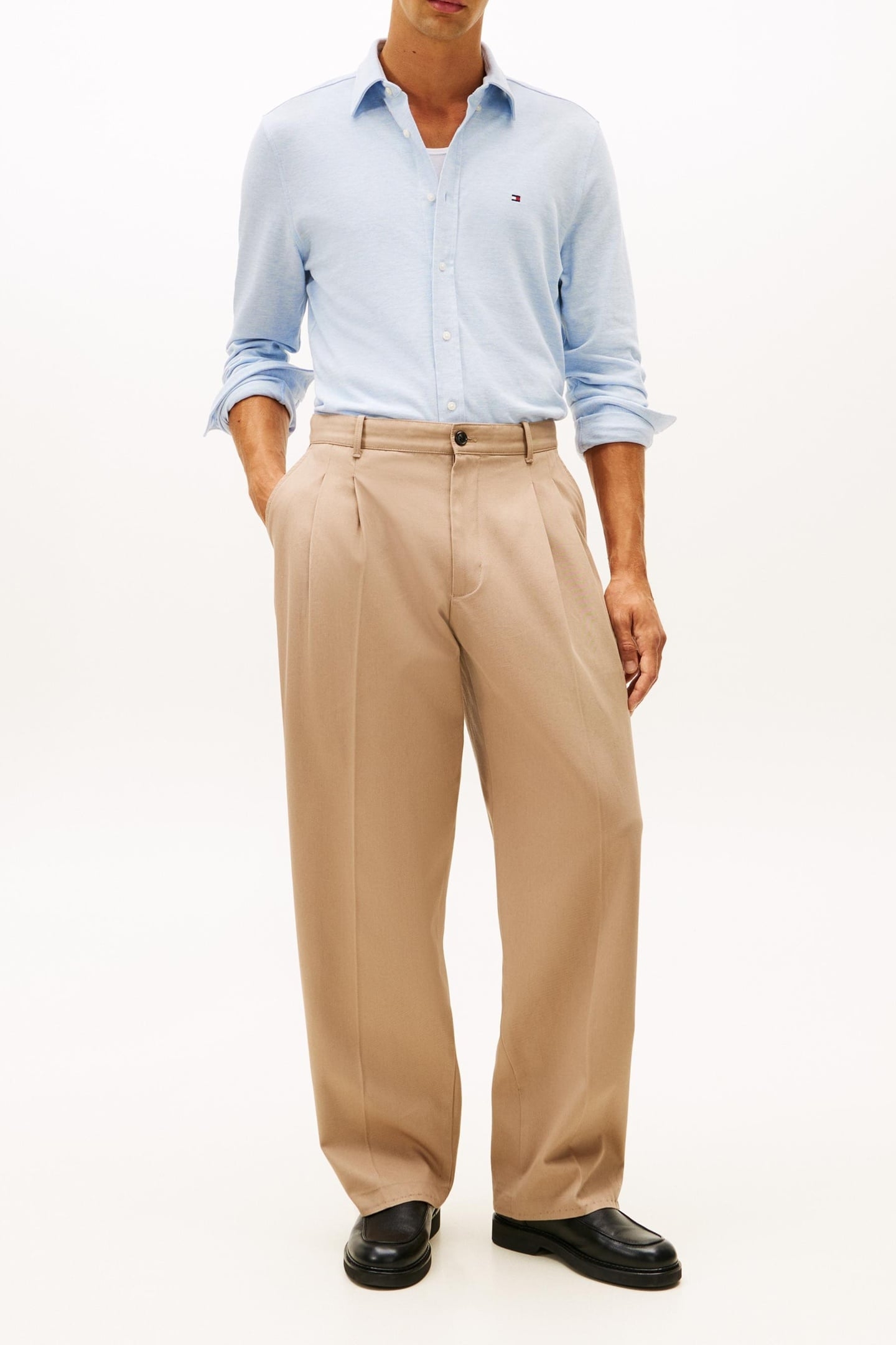 REGULAR KNIT PIQUE SHIRT LIGHT BLUE HEATHER 3