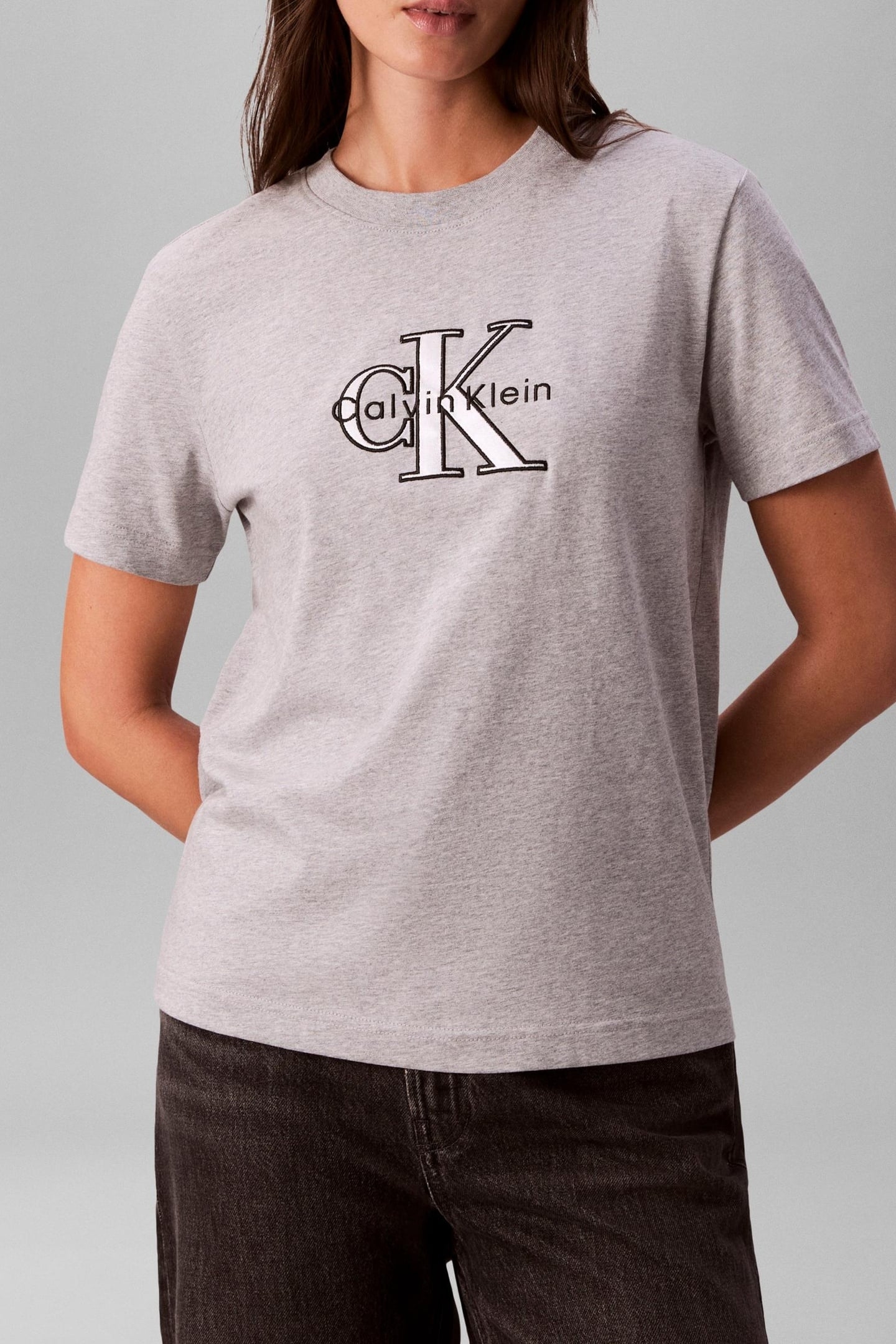 SS CLASSIC MONOLOGO TEE BC06 GREY HEATHER 1