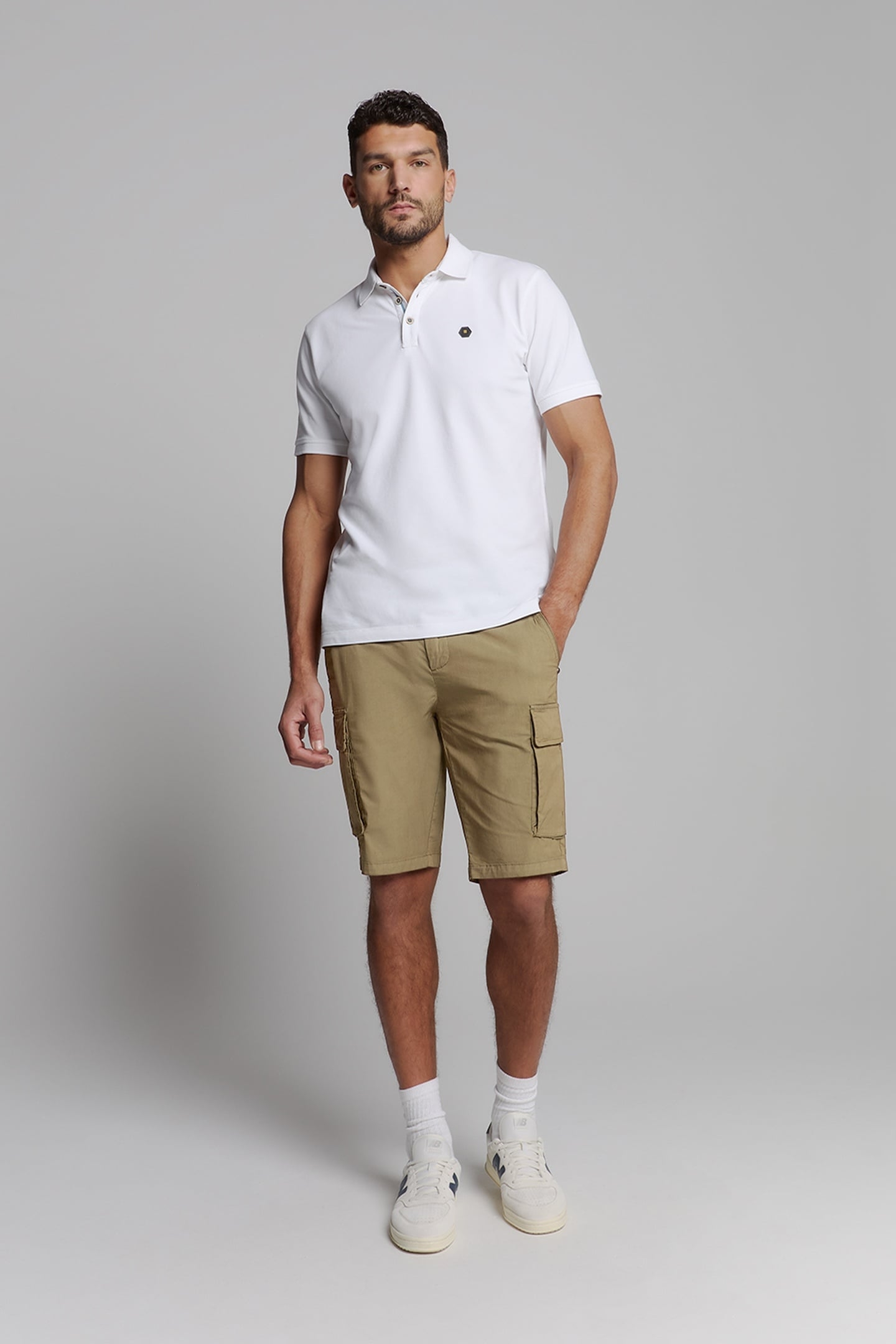 SHORT STRETCH CARGO GARMENT DYED KHAKI 5