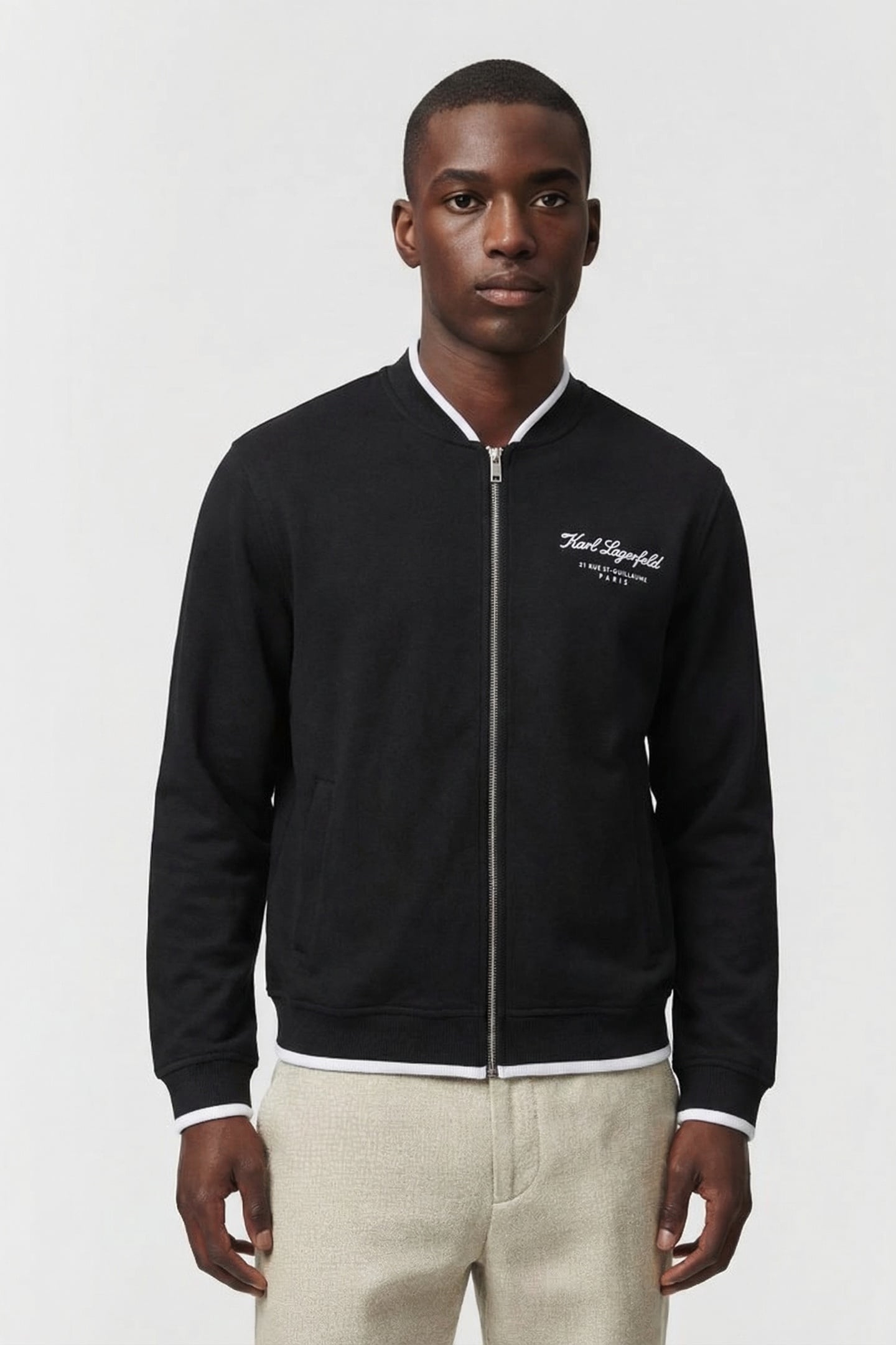 BLACK SWEAT ZIP JACKET 1