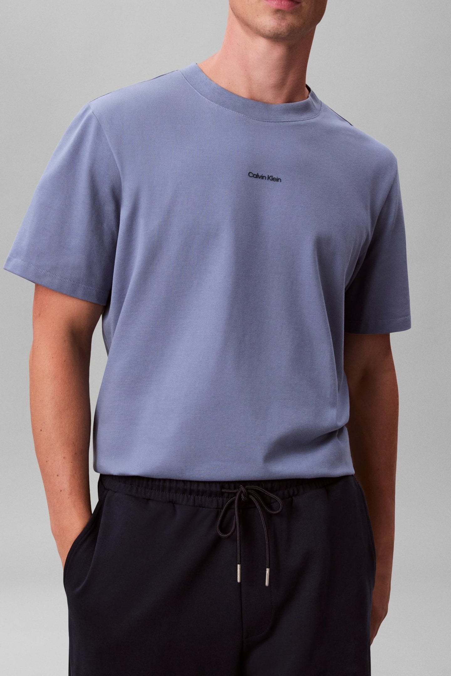 SS STRETCH COTTON PIQUE TEE DUSTY SAILOR BLUE 2