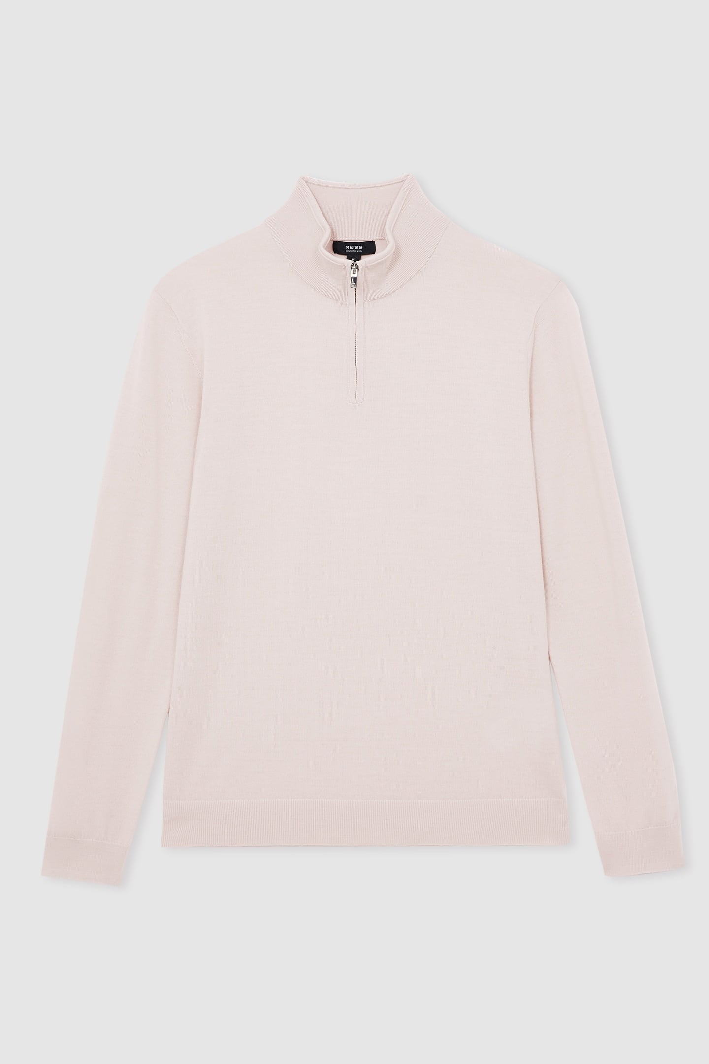 LS HALF ZIP FUNNEL MERINO WOOL JUMPER BEIGE 4