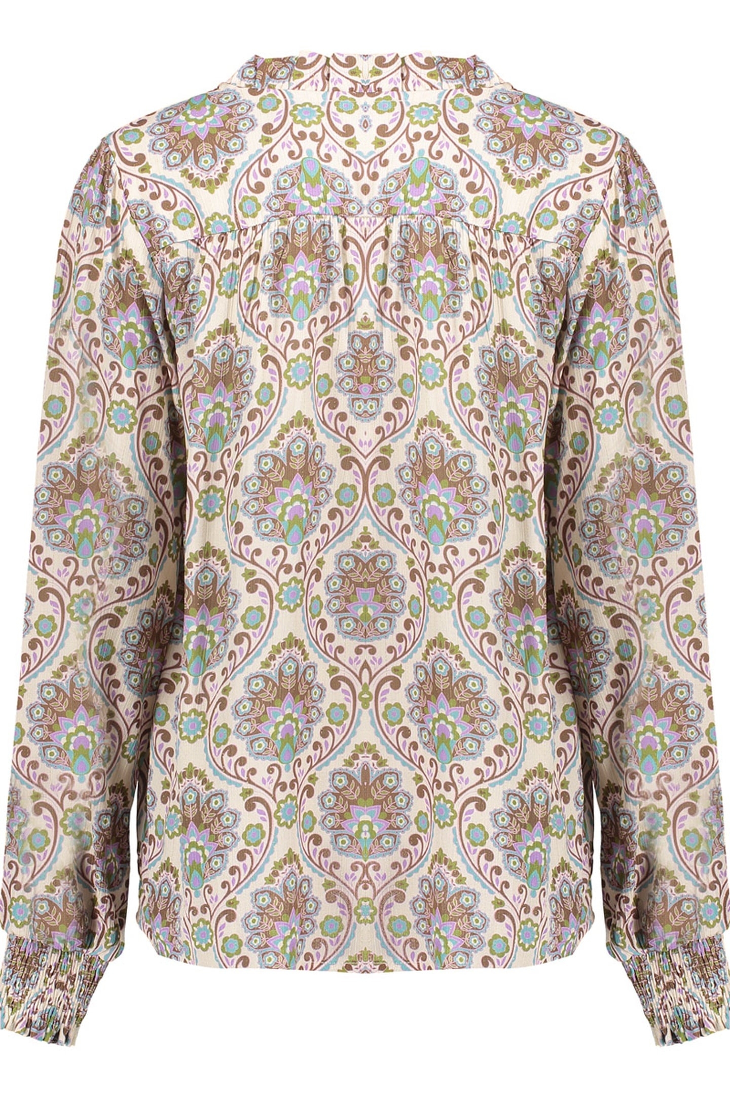 BLOUSE PRINT BLUE/WOOL WHITE 2