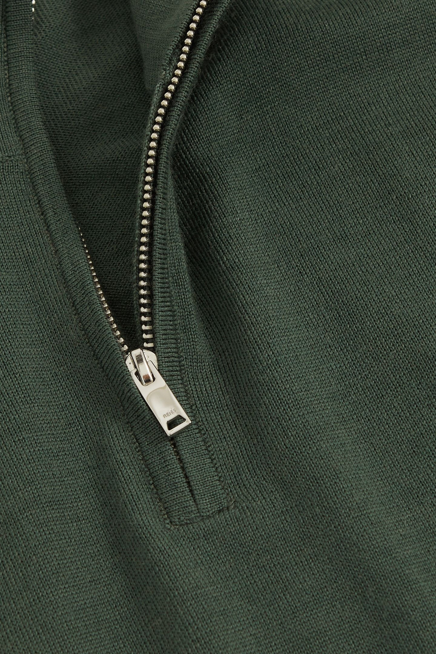 LS HALF ZIP FUNNEL MERINO WOOL JUMPER KALE GREEN 4