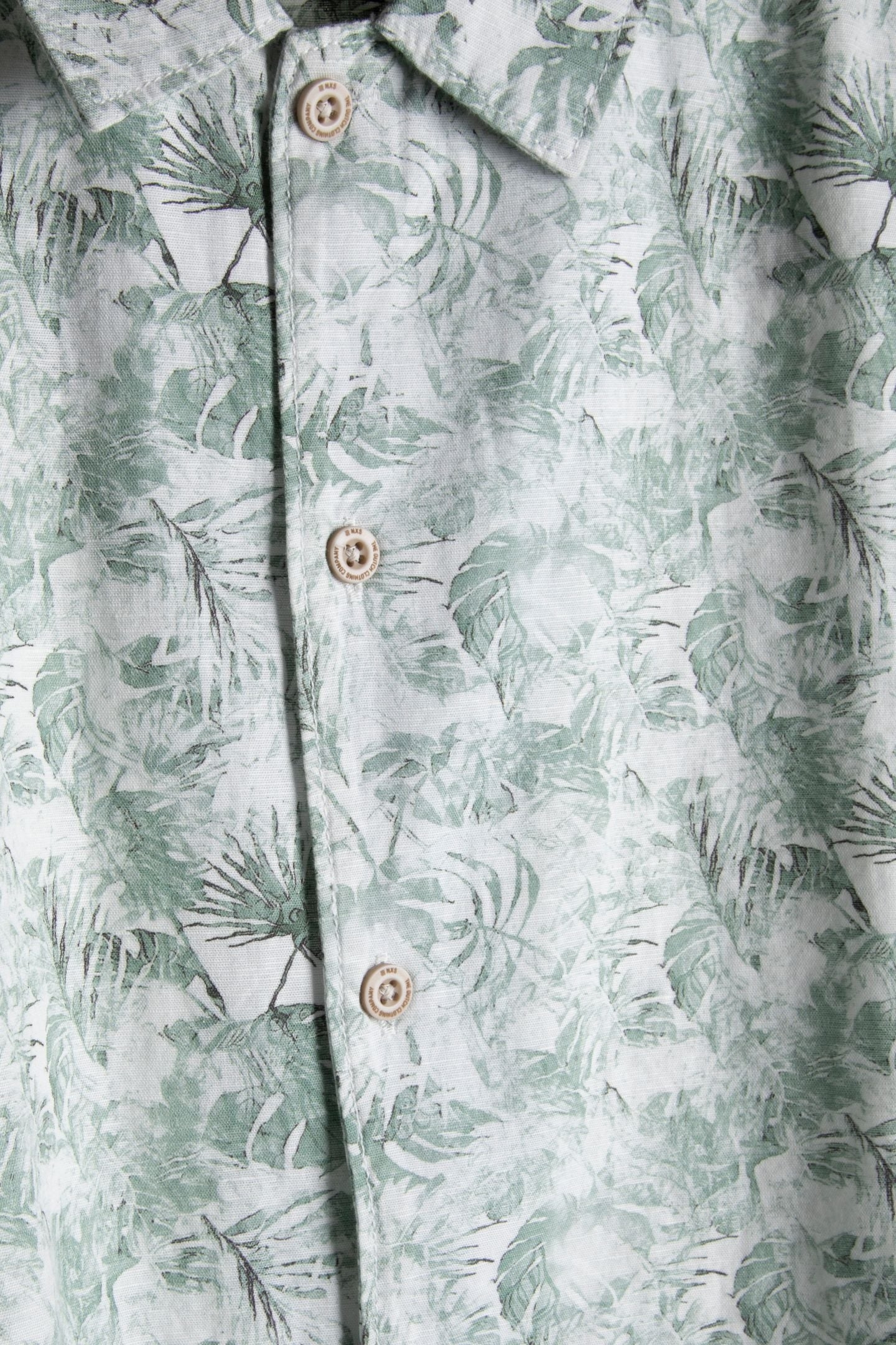 SHIRT SHORT SLEEVE ALLOVER PRINTED WITH LINEN GREEN 6