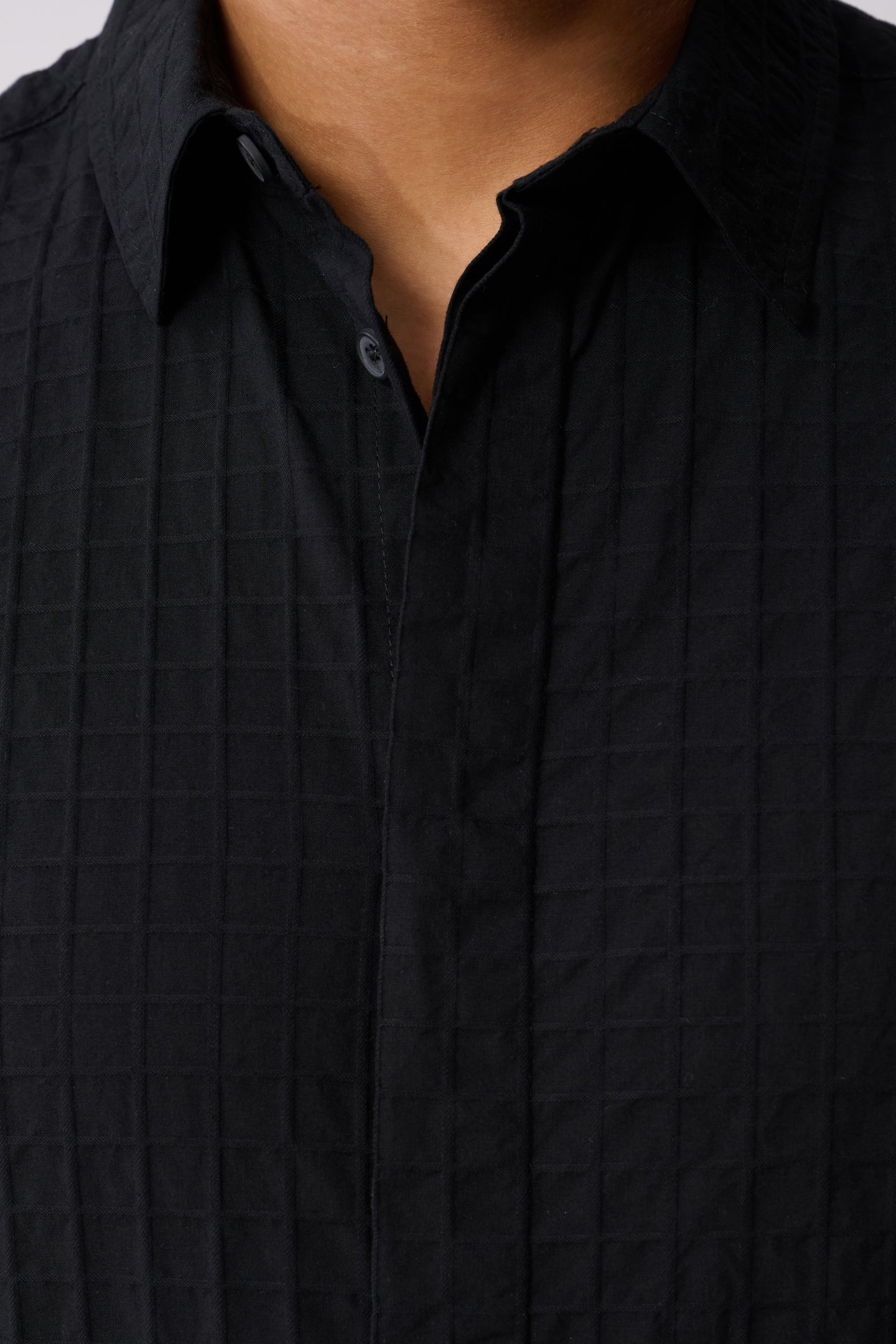 MA-SBWOVEN CUBE SHIRT BLACK 6