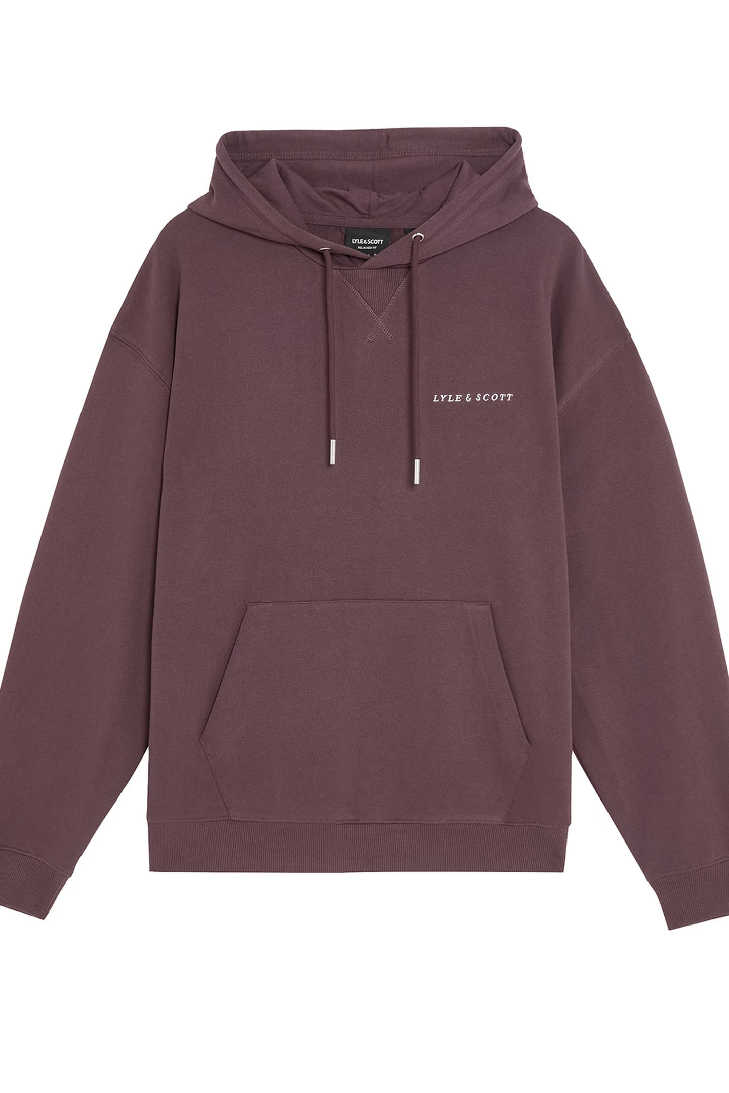 SCRIPT BRUSHBACK PULLOVER HOODIE DUSKY MAROON 4