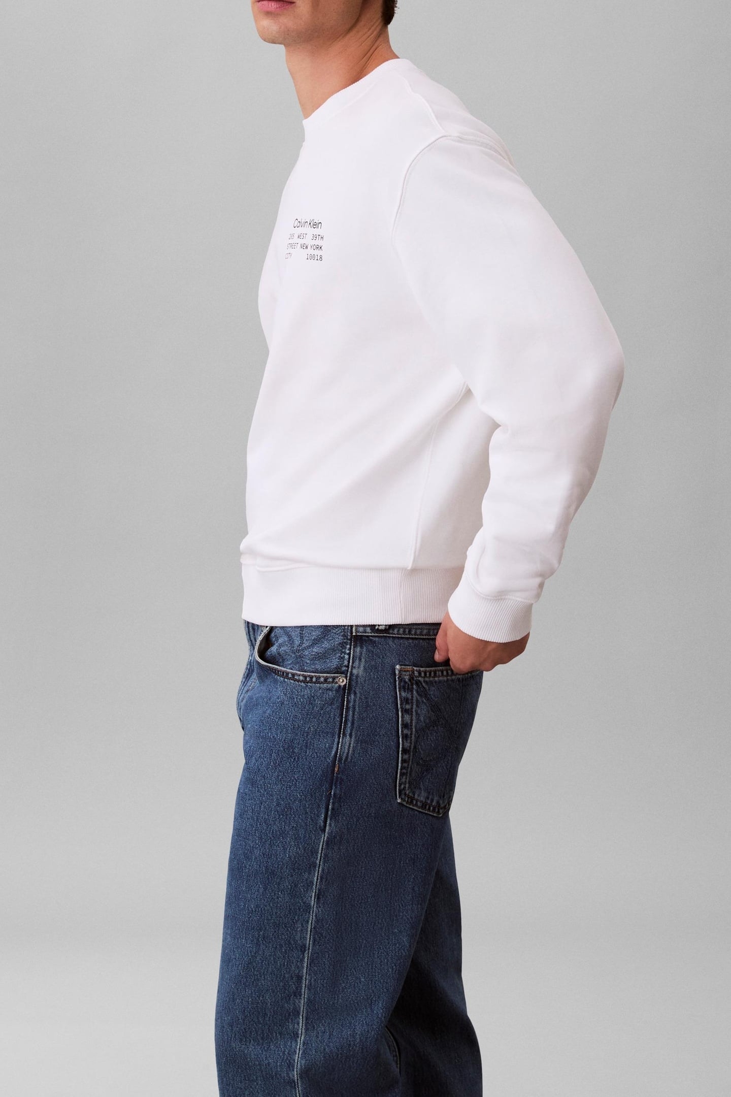 LS EU 350TERRY GRAPHIC SWEATSHIRT BRIGHT WHITE 4