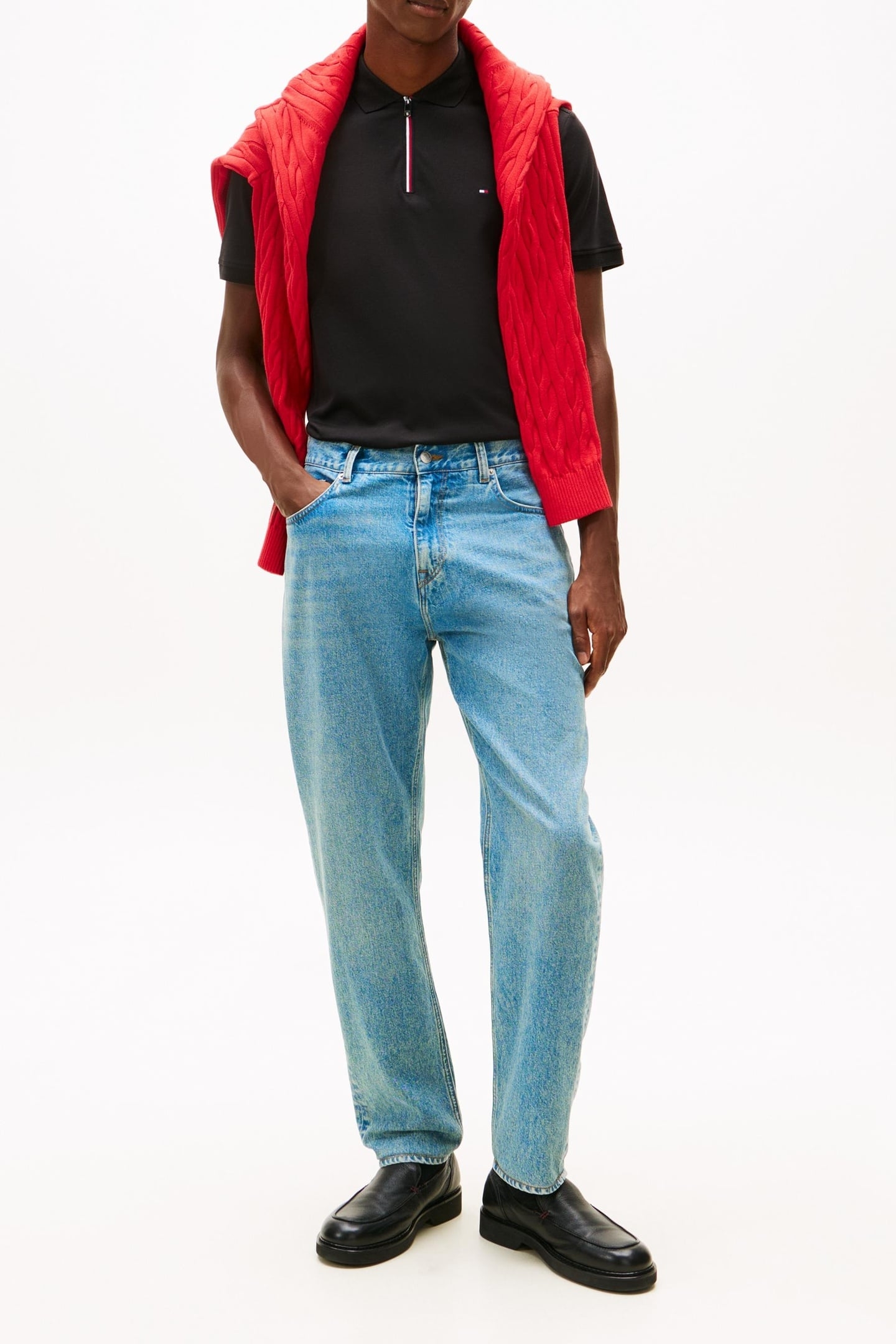 LIQUID COTTON ZIPPER POLO BLACK 3