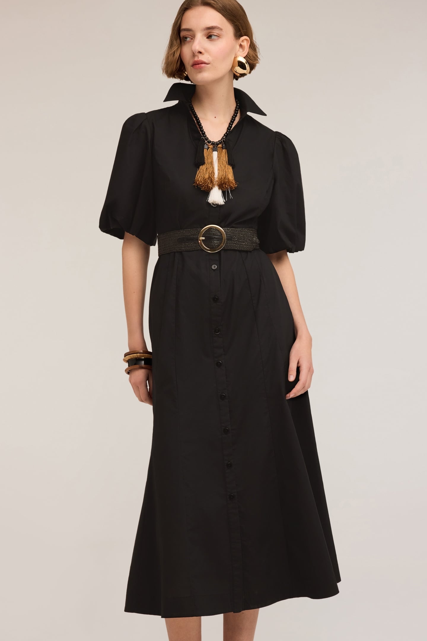 POPLIN CHEMISIER DRESS BLACK 4