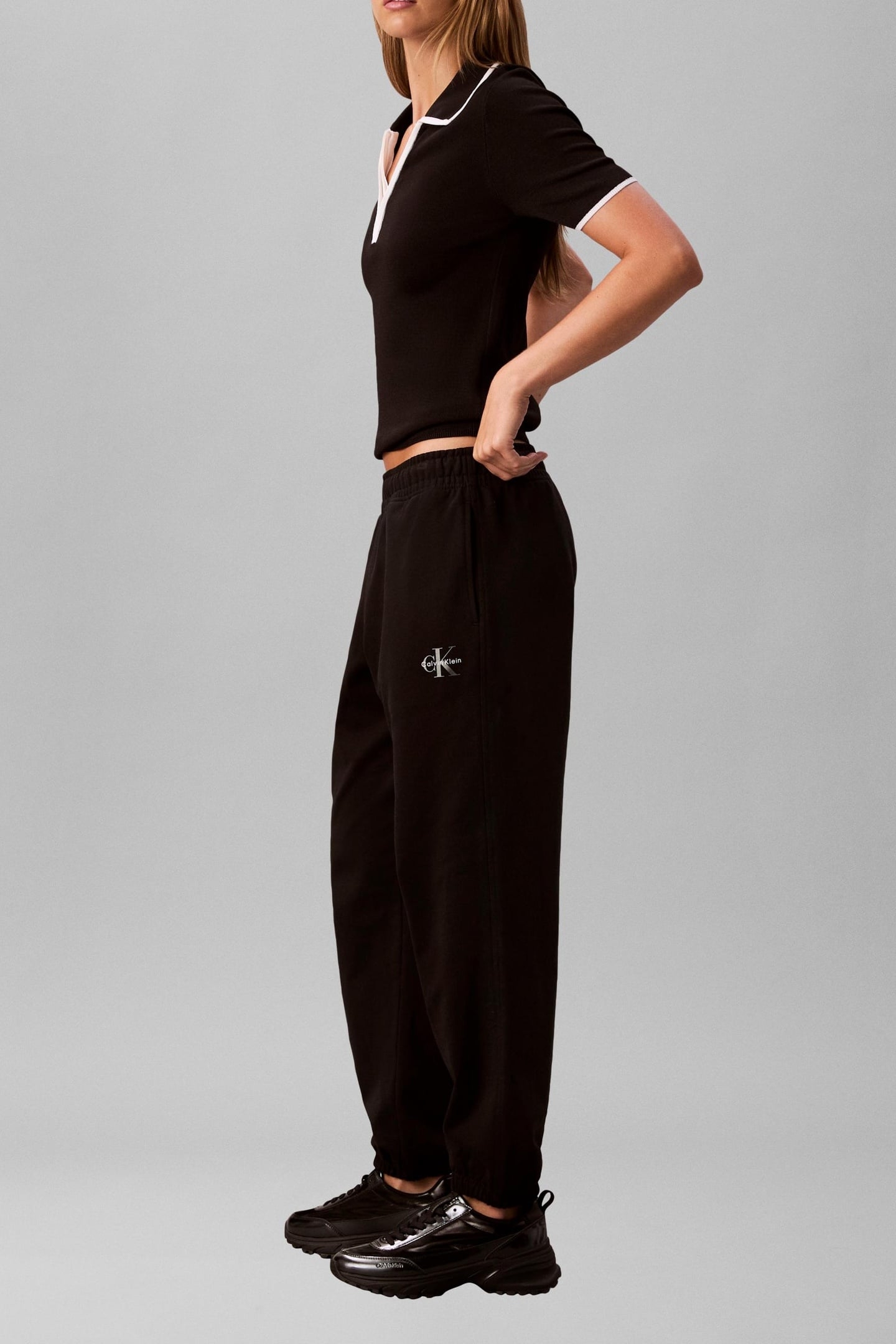 MONOLOGO FOIL FRENCH SWEATPANTS BLACK 4