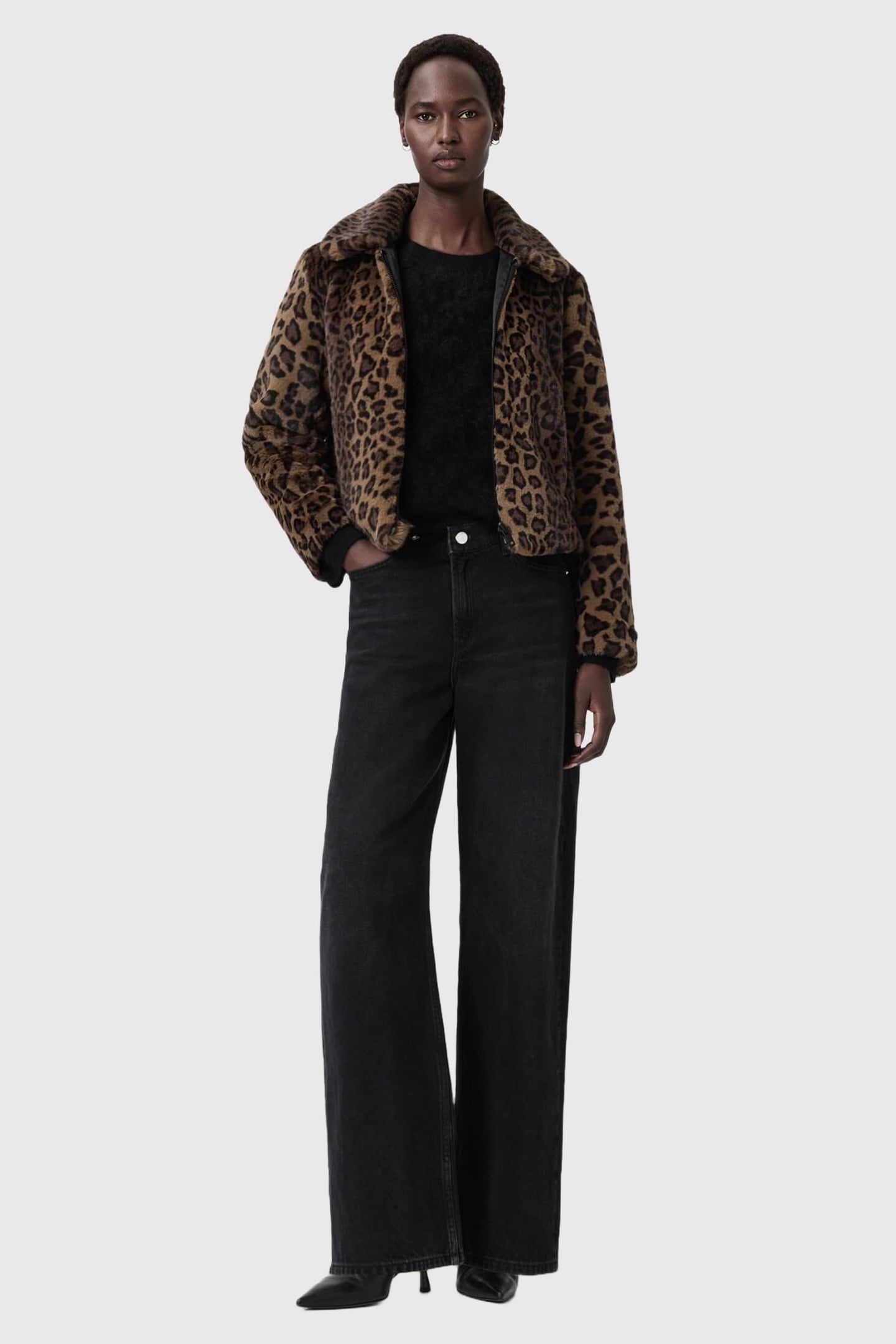 SAYE FAUX FUR JACKET LEOPARD BROWN 4