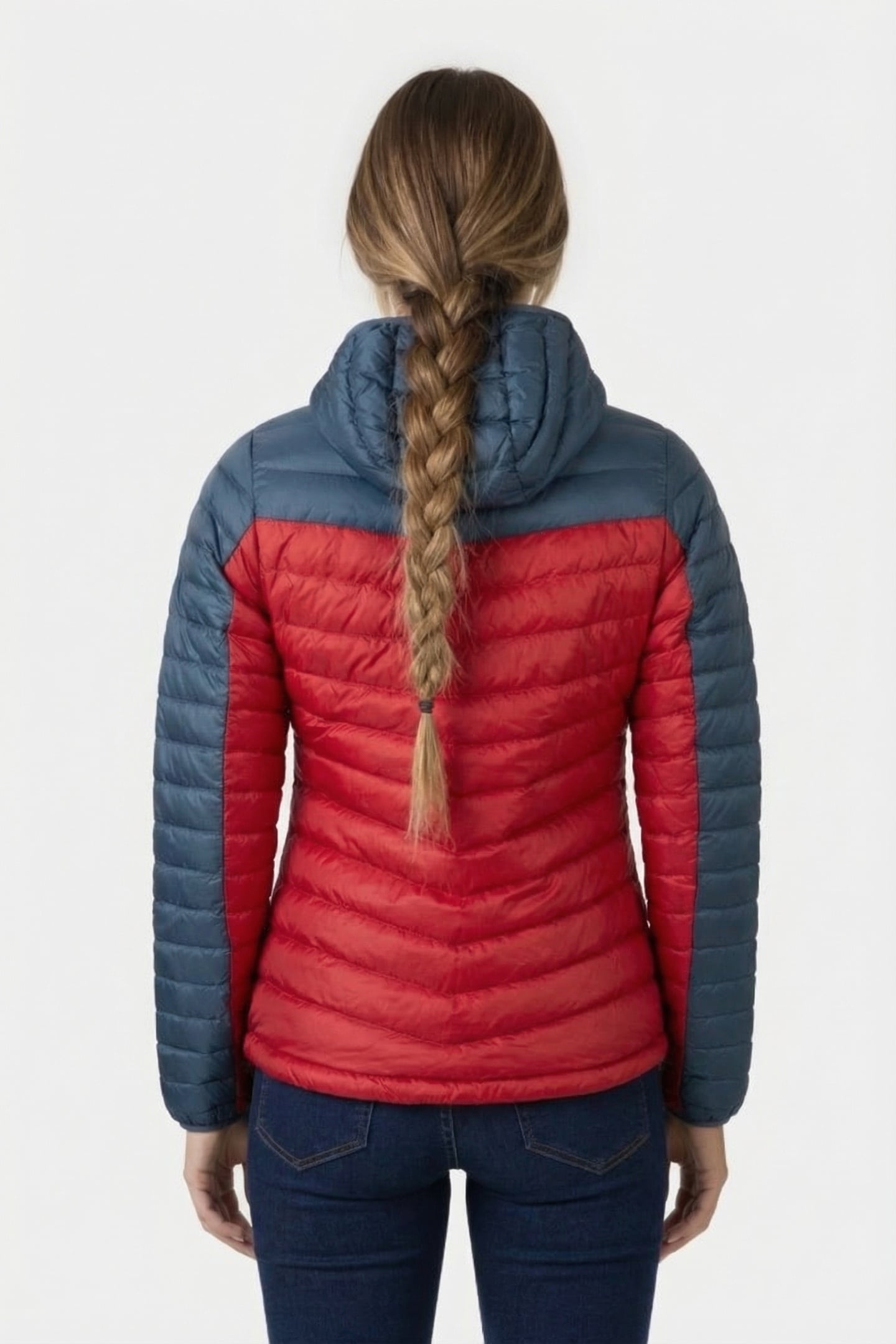 RØROS DOWN LIGHT W JACKET W/HOOD RED/ORION BLUE 2
