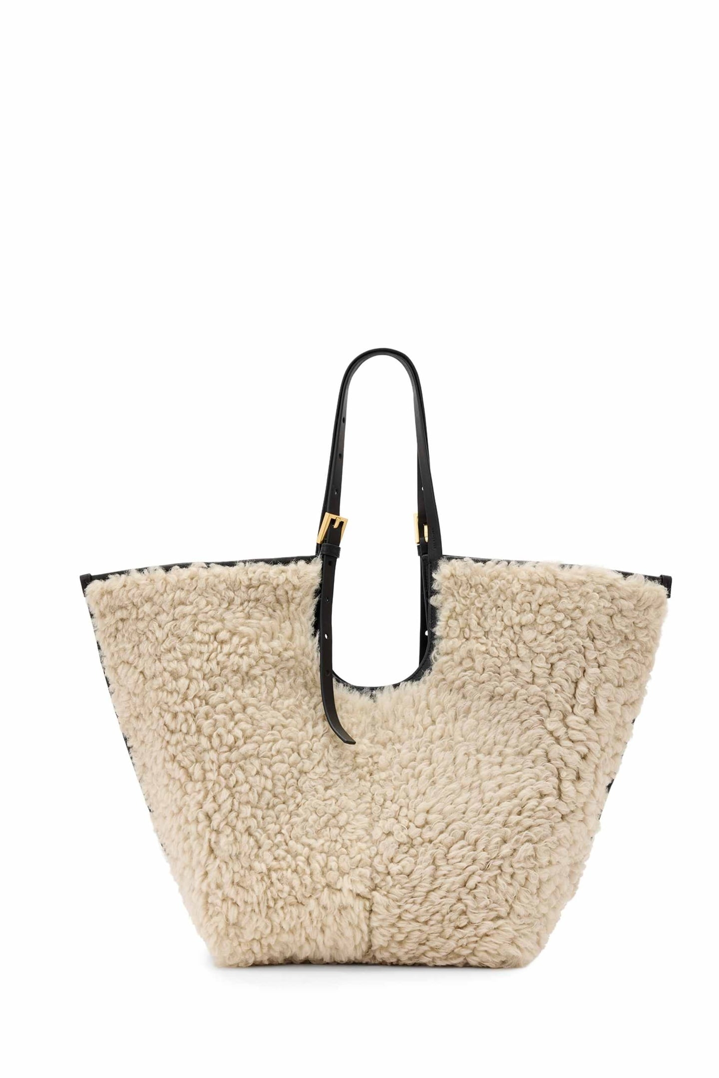 ARA SHEARLING TOTE NATURAL/BLACK 3