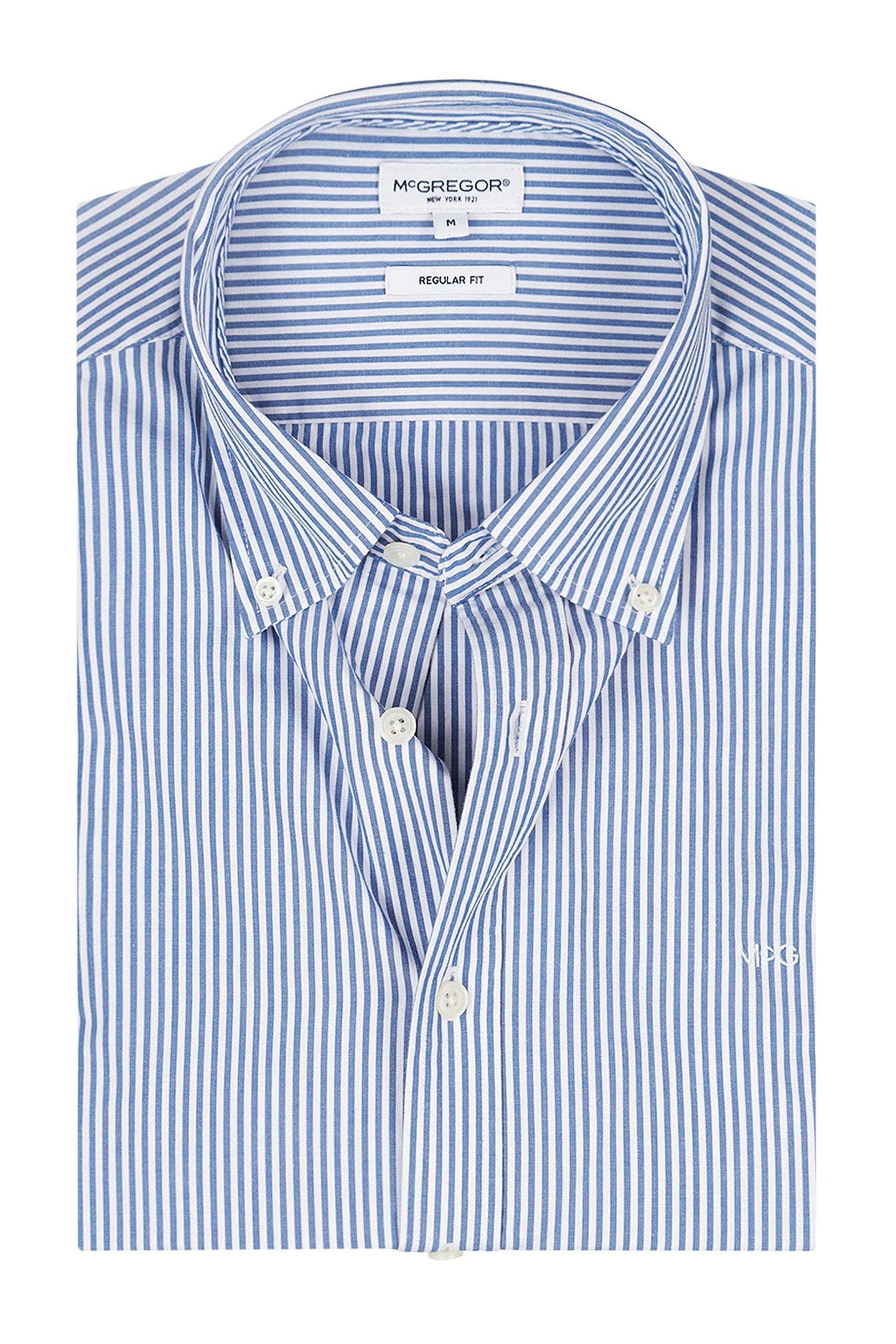 POPLIN STRIPE PEACHED SHIRT KOBALT 3