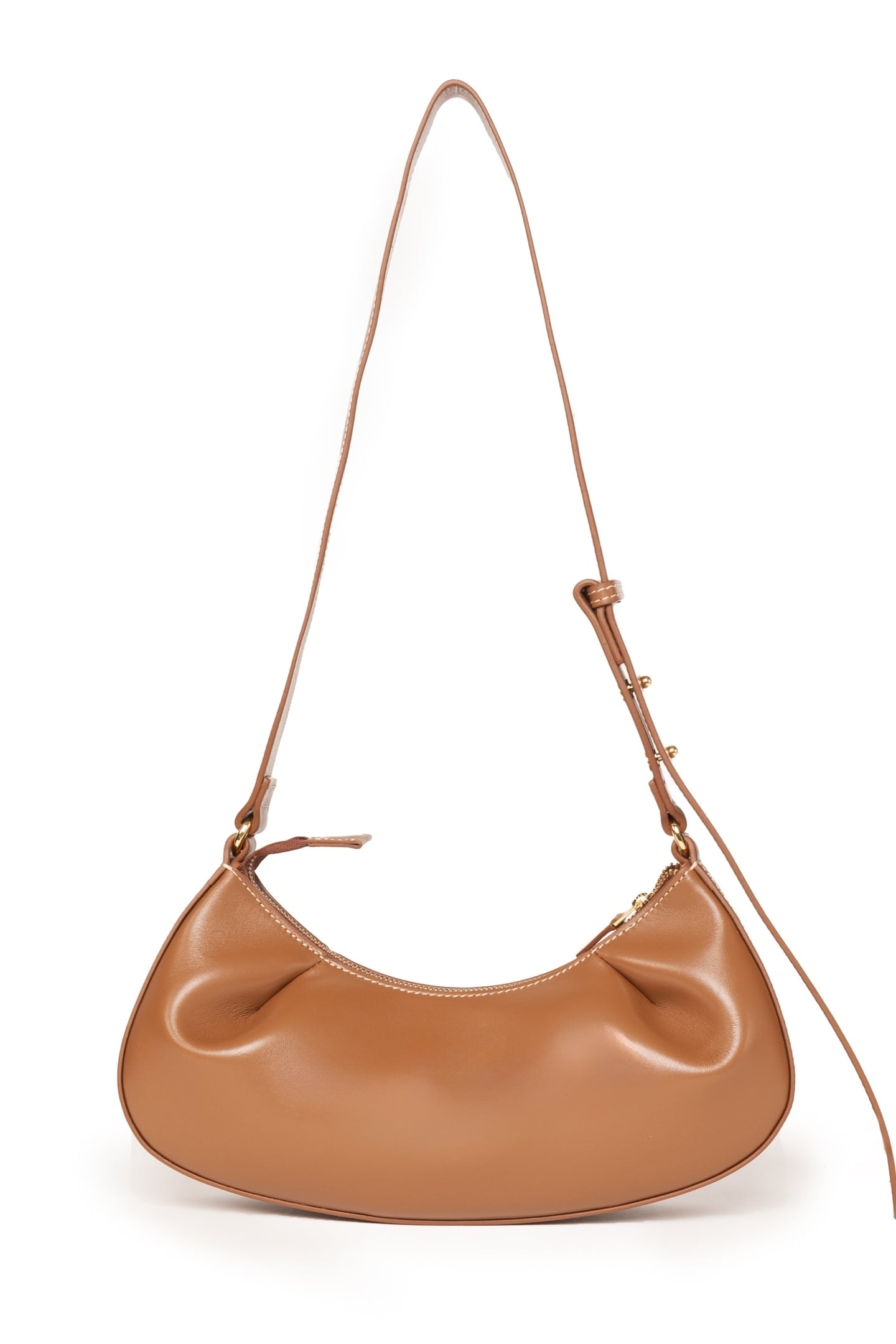 DIMPLE MOON SMALL LEATHER COGNAC 1