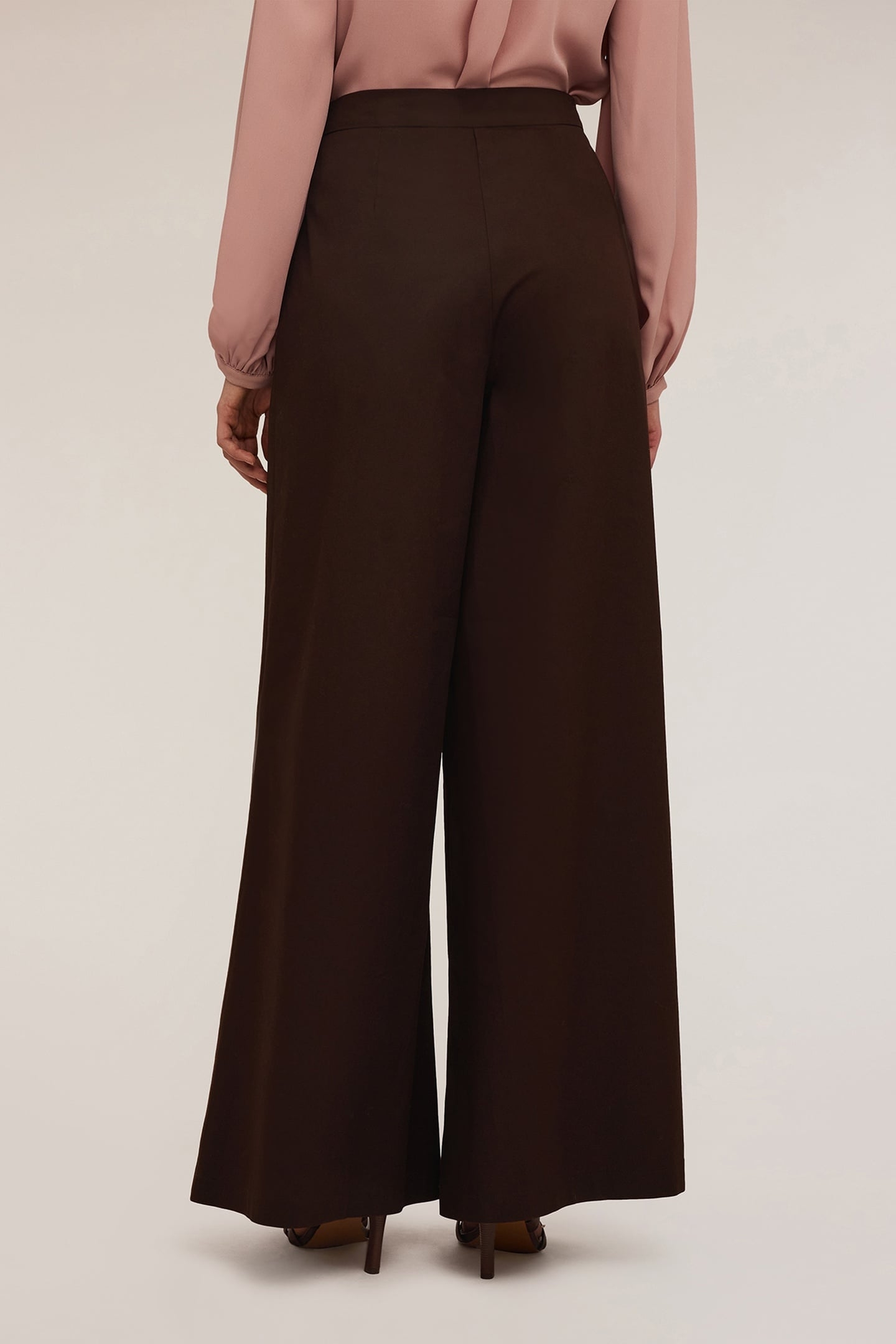 COTTON PALAZZO TROUSERS BROWN 3