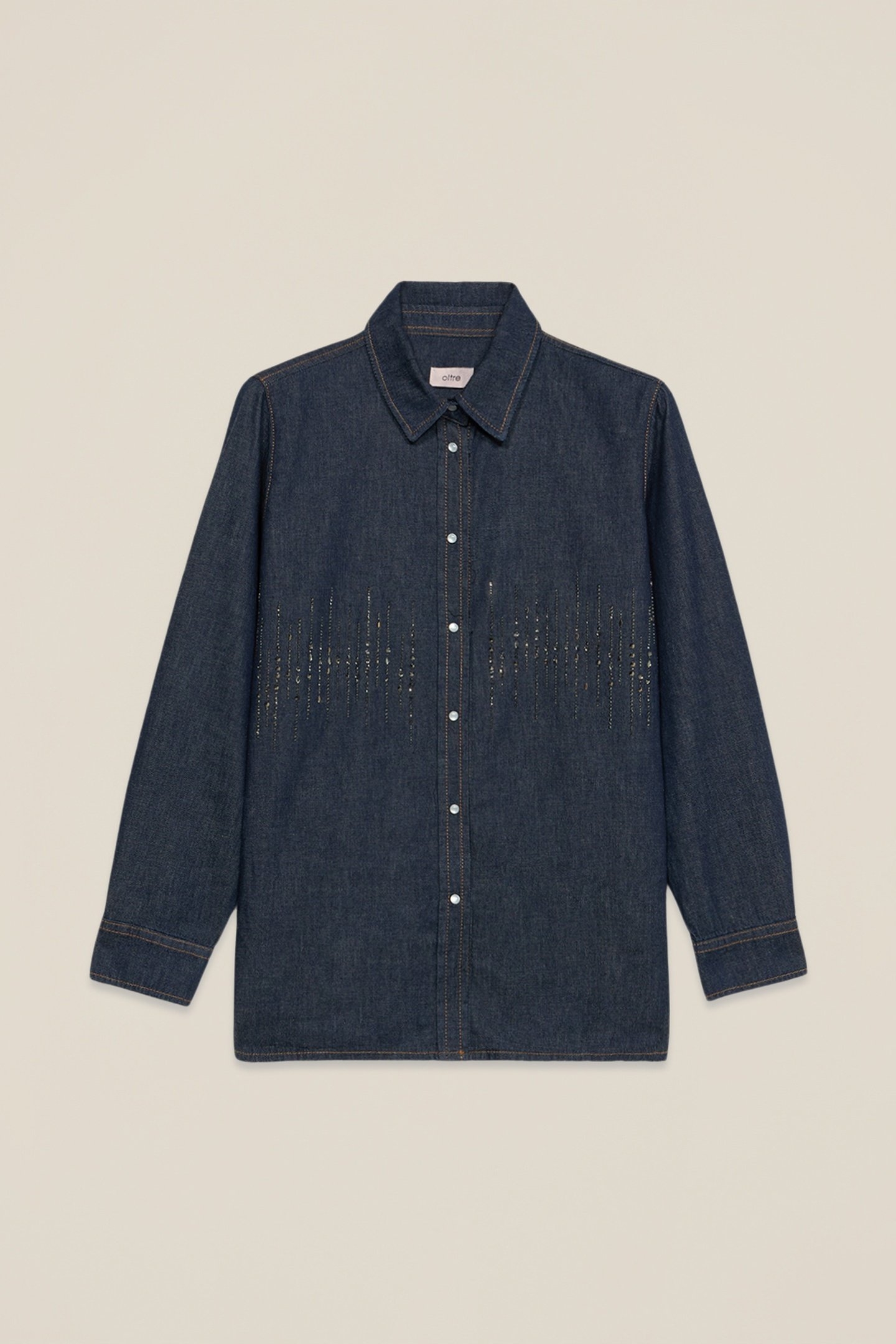 DENIM SHIRT WITH MICRO CRYSTALS BLUE 4